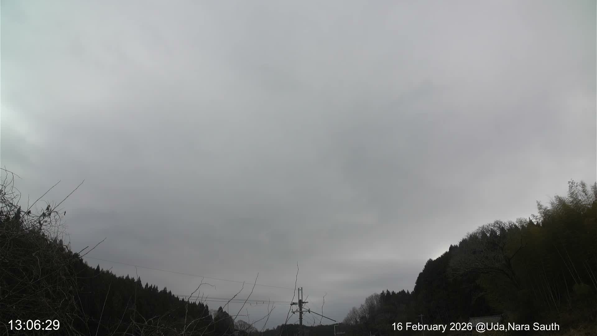 Uda Sky, Star, Meteor Observation toward South ( 宇田の空、星、南の流星観測 ) Live Cam - Muroushimotaguchi, Uda Shi, Nara, Kansai, Honshu, Japan