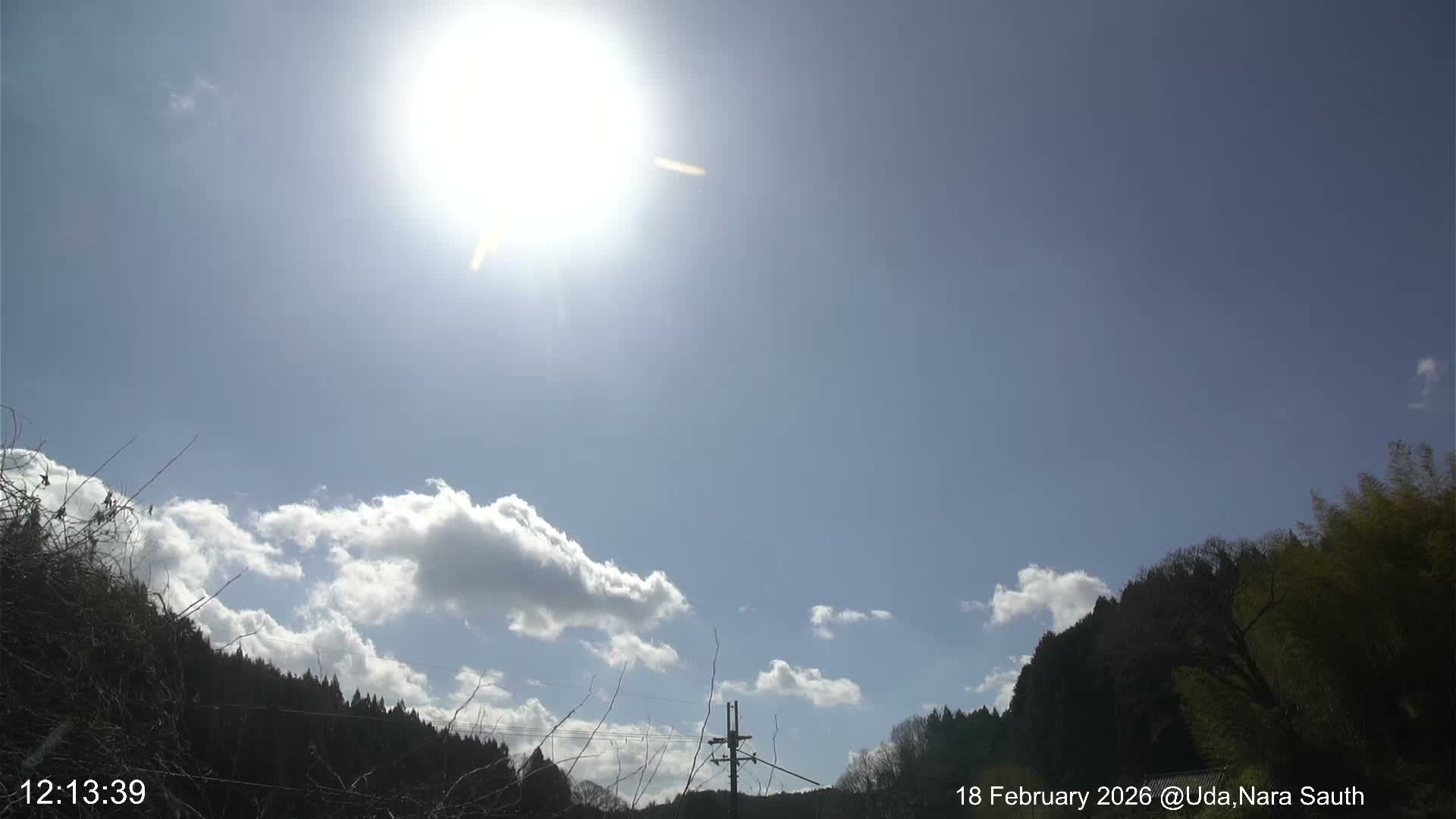 Uda Sky, Star, Meteor Observation toward South ( 宇田の空、星、南の流星観測 ) Live Cam - Muroushimotaguchi, Uda Shi, Nara, Kansai, Honshu, Japan