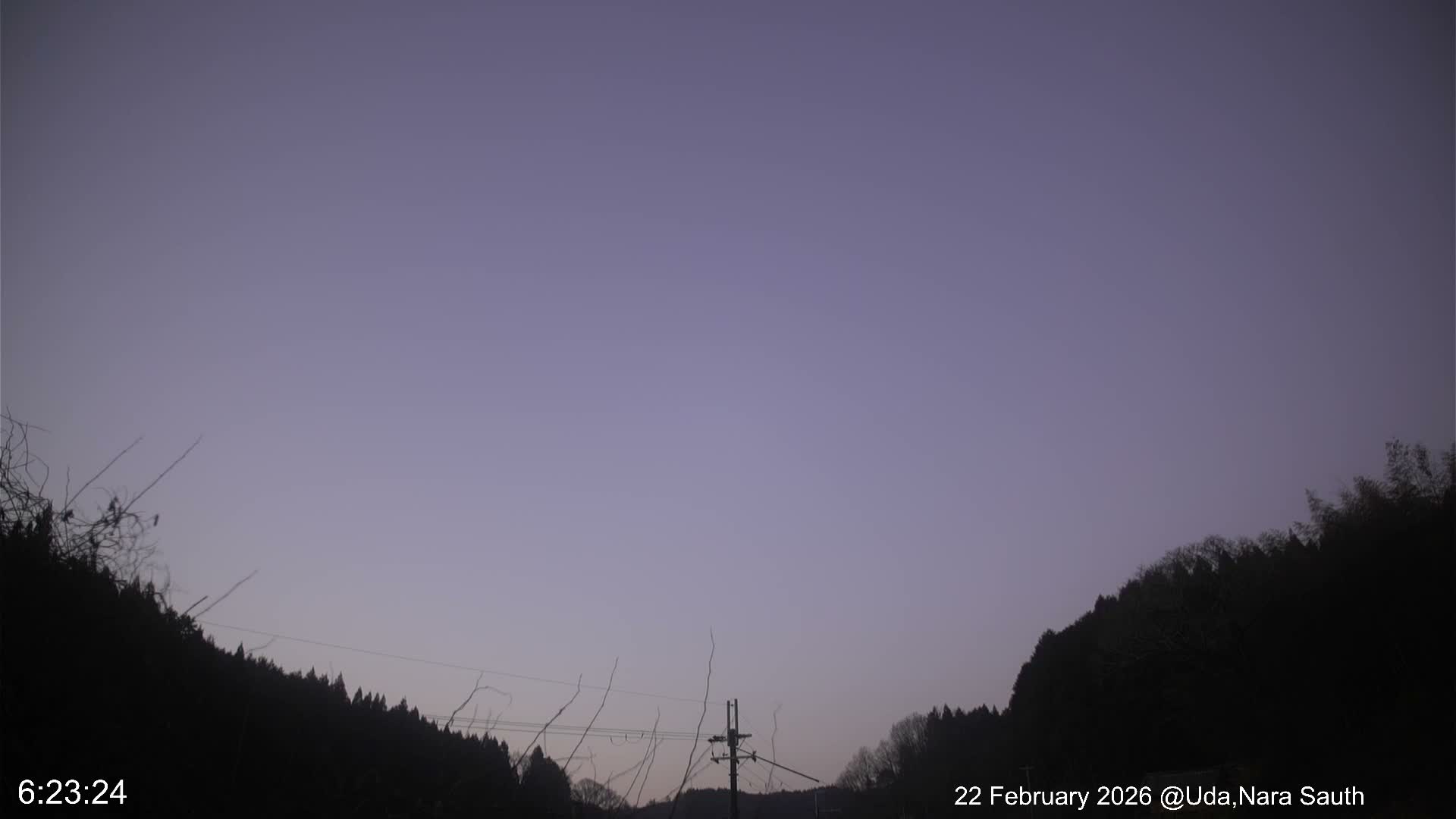Uda Sky, Star, Meteor Observation toward South ( 宇田の空、星、南の流星観測 ) Live Cam - Muroushimotaguchi, Uda Shi, Nara, Kansai, Honshu, Japan