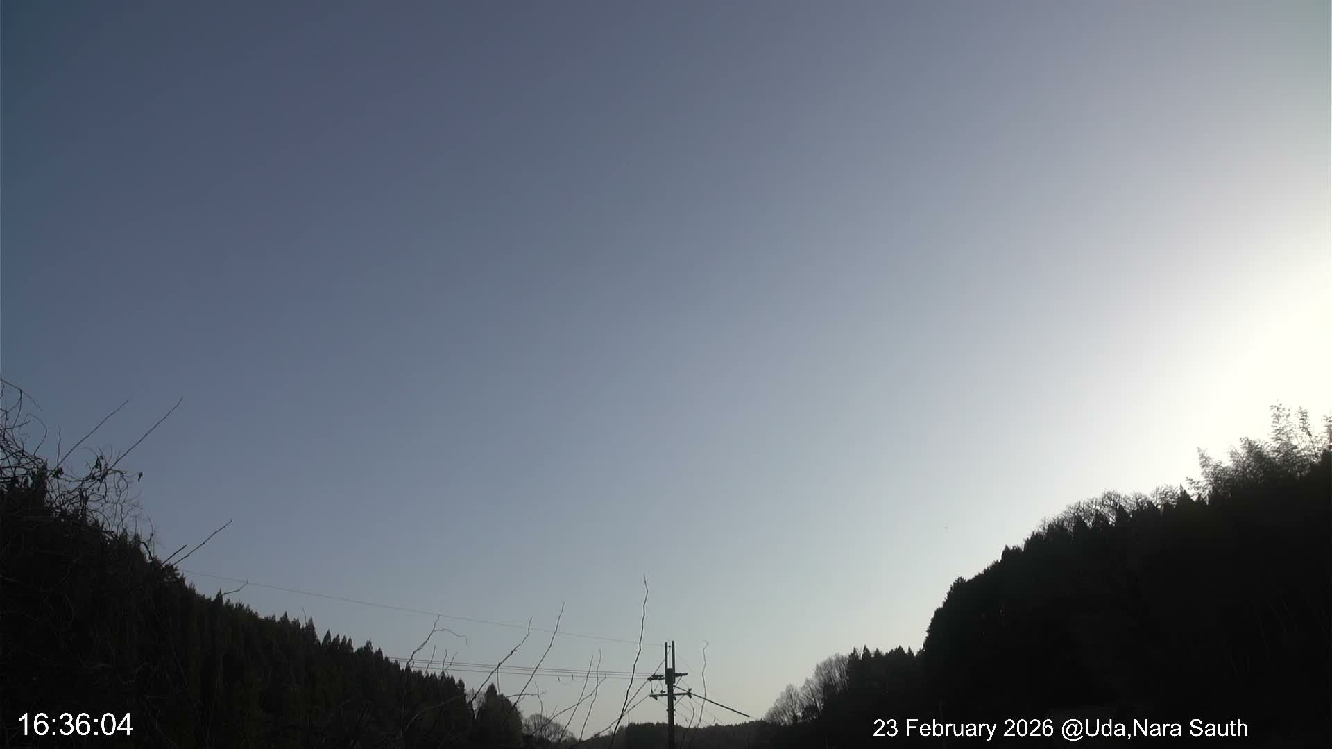 Uda Sky, Star, Meteor Observation toward South ( 宇田の空、星、南の流星観測 ) Live Cam - Muroushimotaguchi, Uda Shi, Nara, Kansai, Honshu, Japan