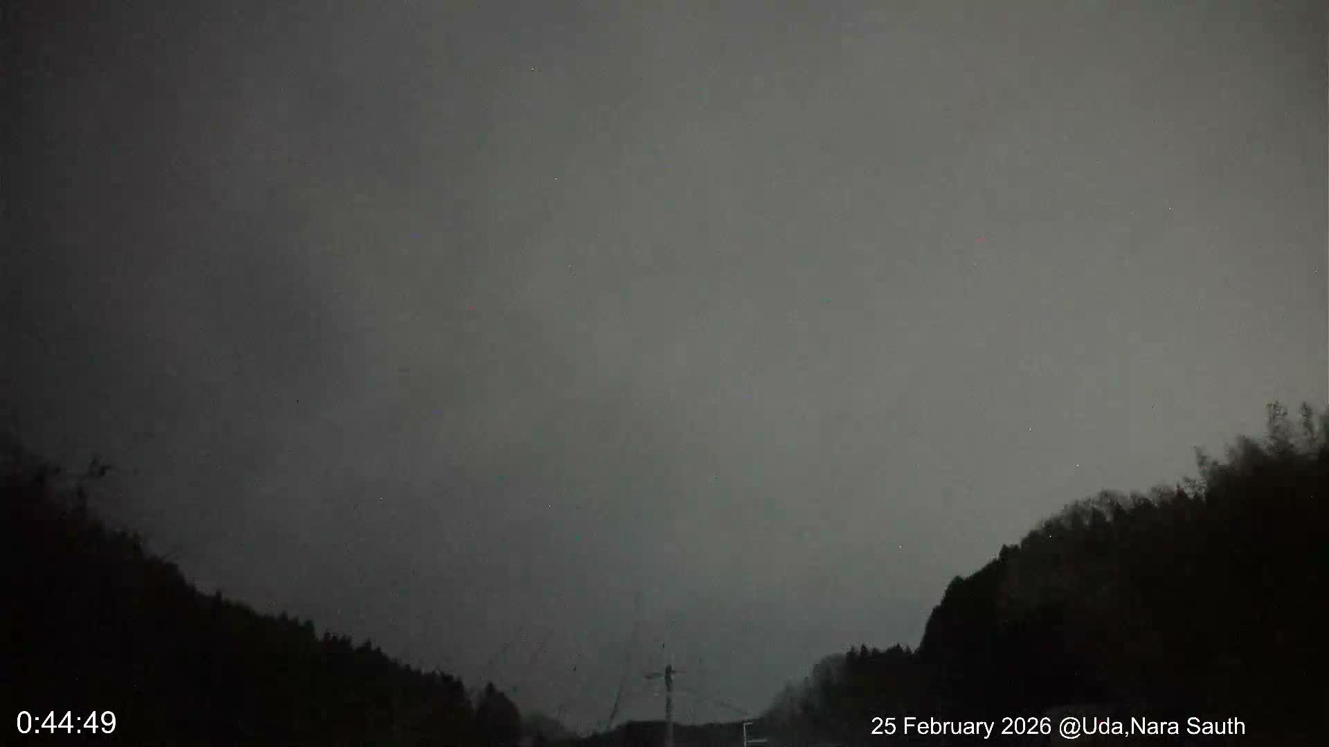 Uda Sky, Star, Meteor Observation toward South ( 宇田の空、星、南の流星観測 ) Live Cam - Muroushimotaguchi, Uda Shi, Nara, Kansai, Honshu, Japan