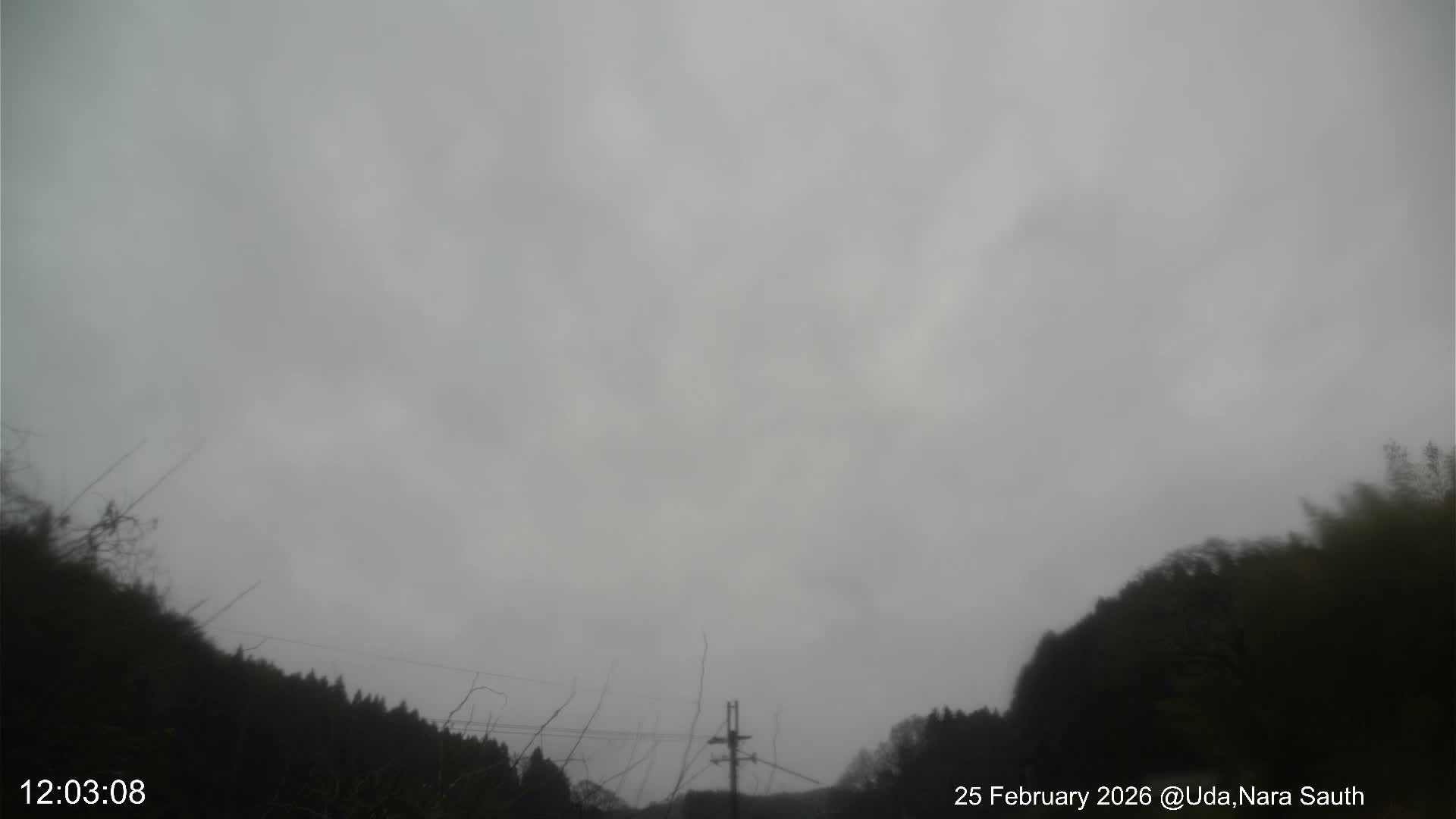 Uda Sky, Star, Meteor Observation toward South ( 宇田の空、星、南の流星観測 ) Live Cam - Muroushimotaguchi, Uda Shi, Nara, Kansai, Honshu, Japan