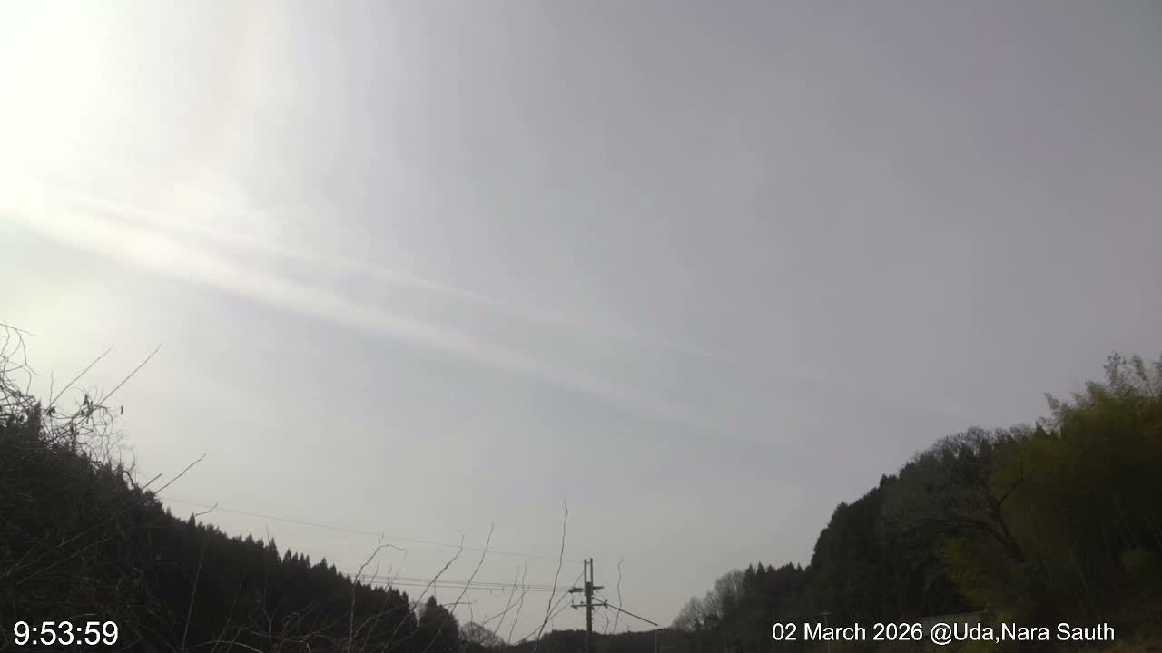 Uda Sky, Star, Meteor Observation toward South ( 宇田の空、星、南の流星観測 ) Live Cam - Muroushimotaguchi, Uda Shi, Nara, Kansai, Honshu, Japan