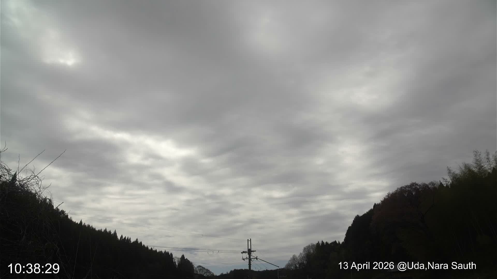 Uda Sky, Star, Meteor Observation toward South ( 宇田の空、星、南の流星観測 ) Live Cam - Muroushimotaguchi, Uda Shi, Nara, Kansai, Honshu, Japan