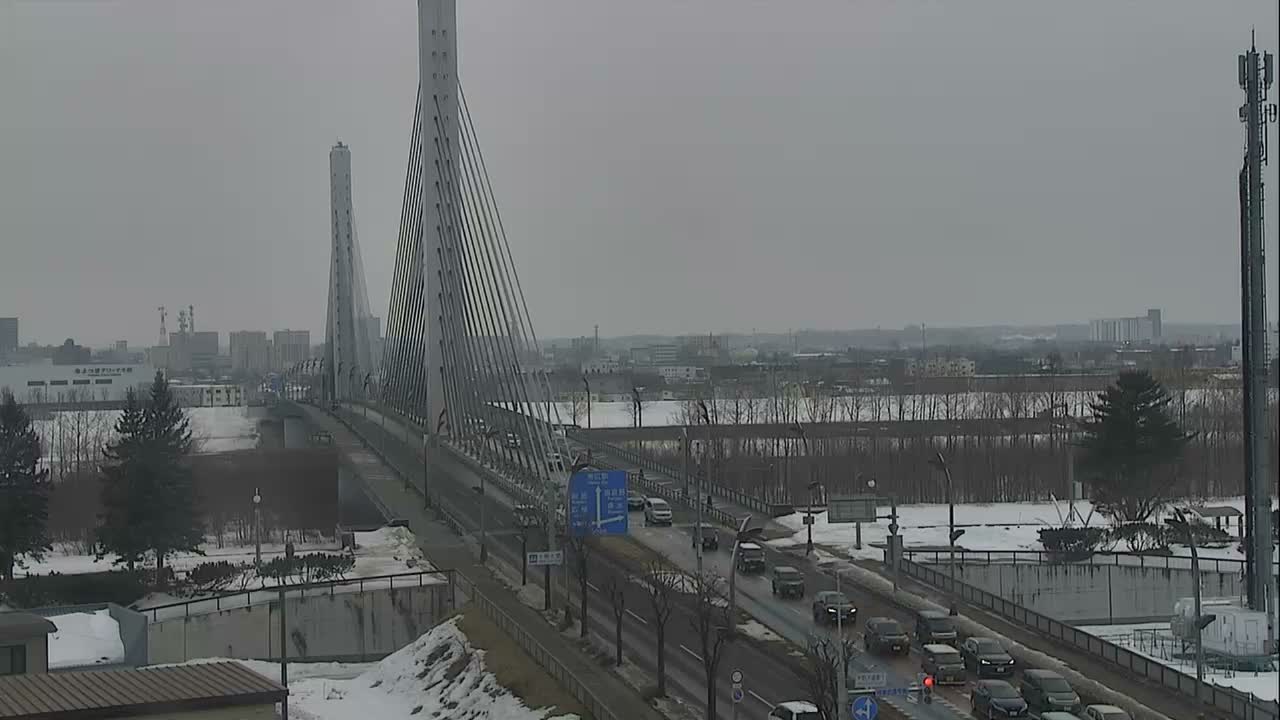 Obihiro, Tokachi Bridge & River ( 帯広・十勝橋・川 ) Live Cam - 2 Chome, Kinoodorihigashi, Otofuke, Kato, Tokachi, Hokkaido, Japan
