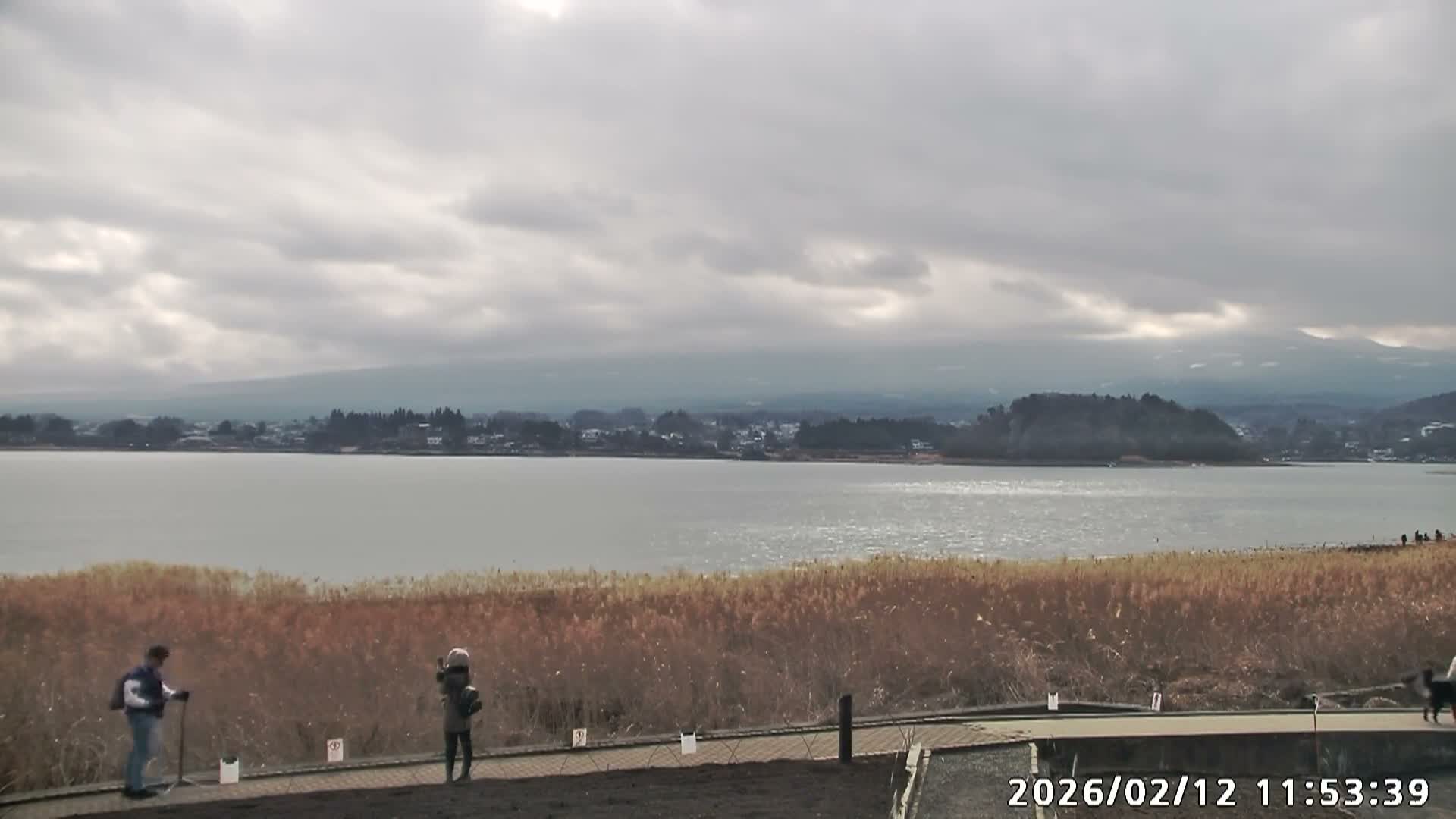 Fujikawaguchiko, Mount Fuji & Lake Kawaguchiko View from Oishi Park ( 大石公園からの富士河口湖、河口湖、富士山の眺め ) Live Cam  - Oishi, Fujikawaguchiko, Minamitsuru, Yamanashi, Tokai, Chubu, Japan