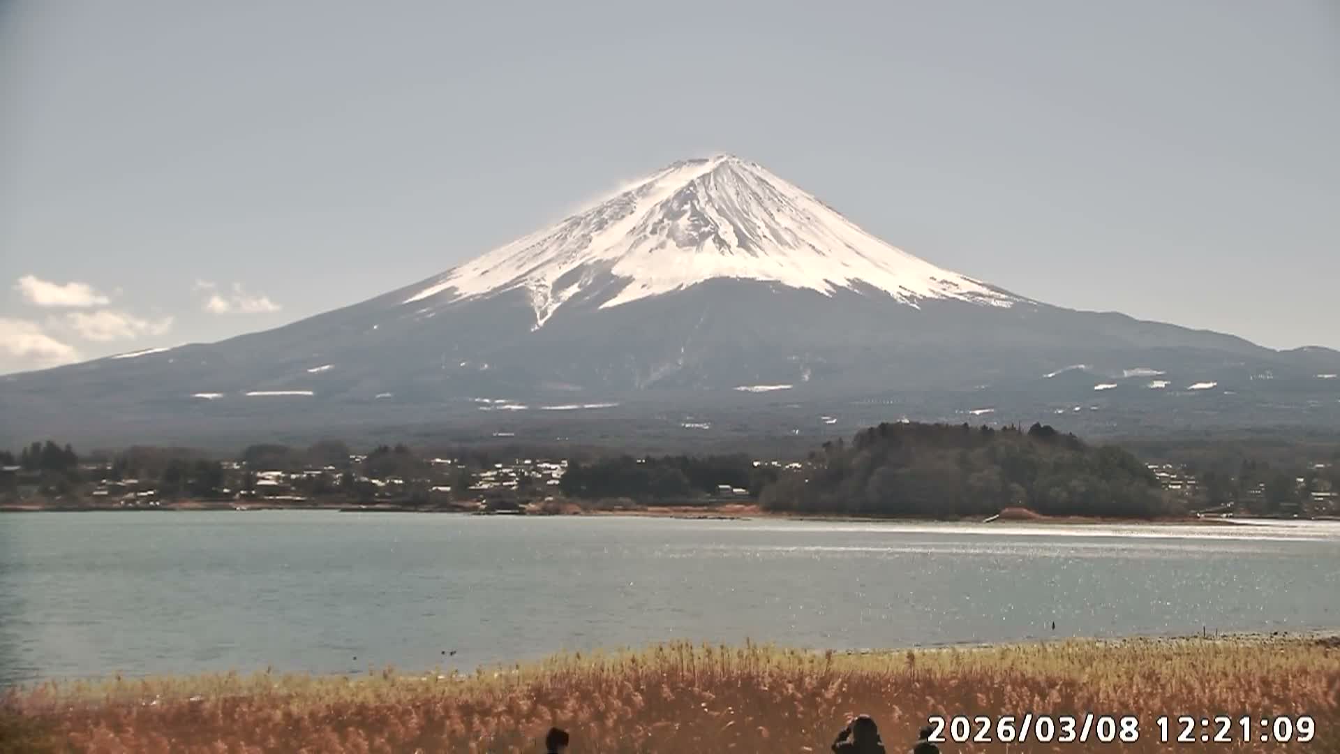Fujikawaguchiko, Mount Fuji & Lake Kawaguchiko View from Oishi Park ( 大石公園からの富士河口湖、河口湖、富士山の眺め ) Live Cam  - Oishi, Fujikawaguchiko, Minamitsuru, Yamanashi, Tokai, Chubu, Japan