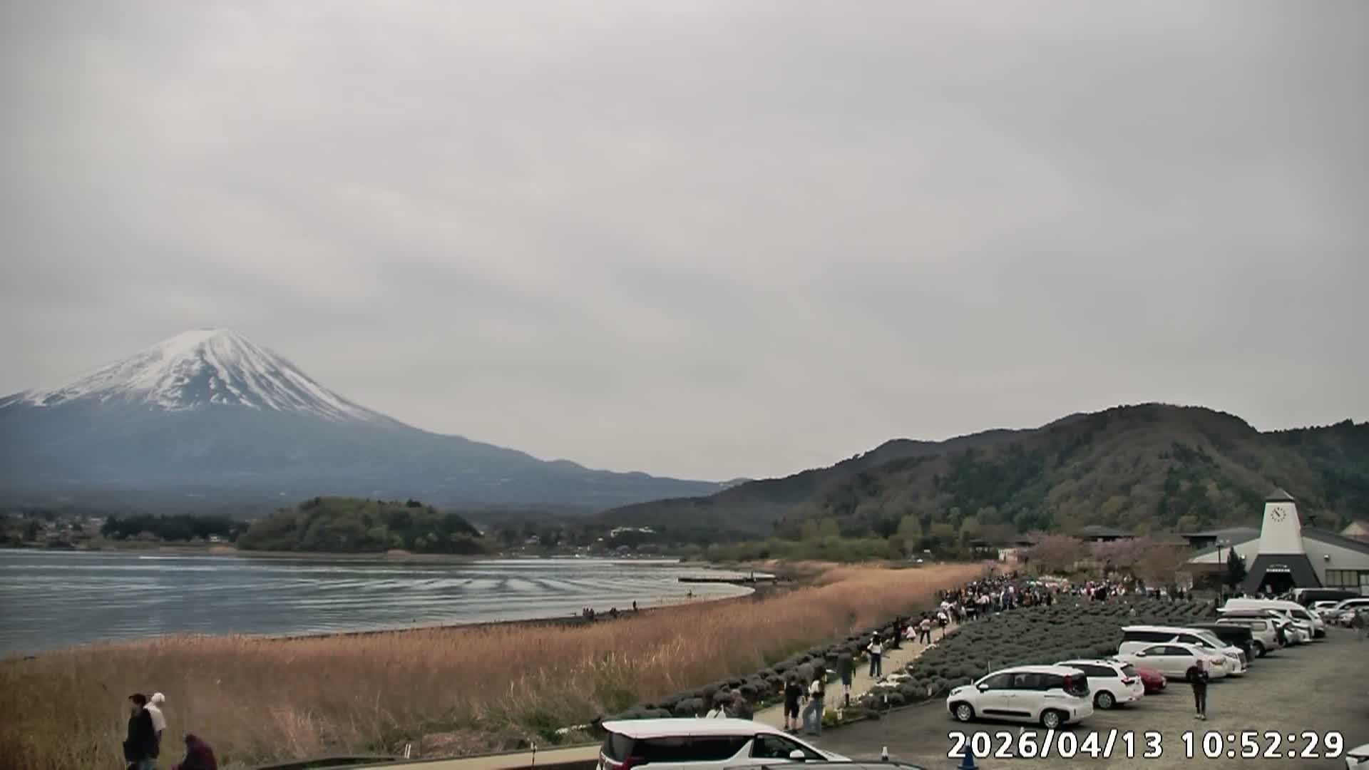 Fujikawaguchiko, Mount Fuji & Lake Kawaguchiko View from Oishi Park ( 大石公園からの富士河口湖、河口湖、富士山の眺め ) Live Cam  - Oishi, Fujikawaguchiko, Minamitsuru, Yamanashi, Tokai, Chubu, Japan