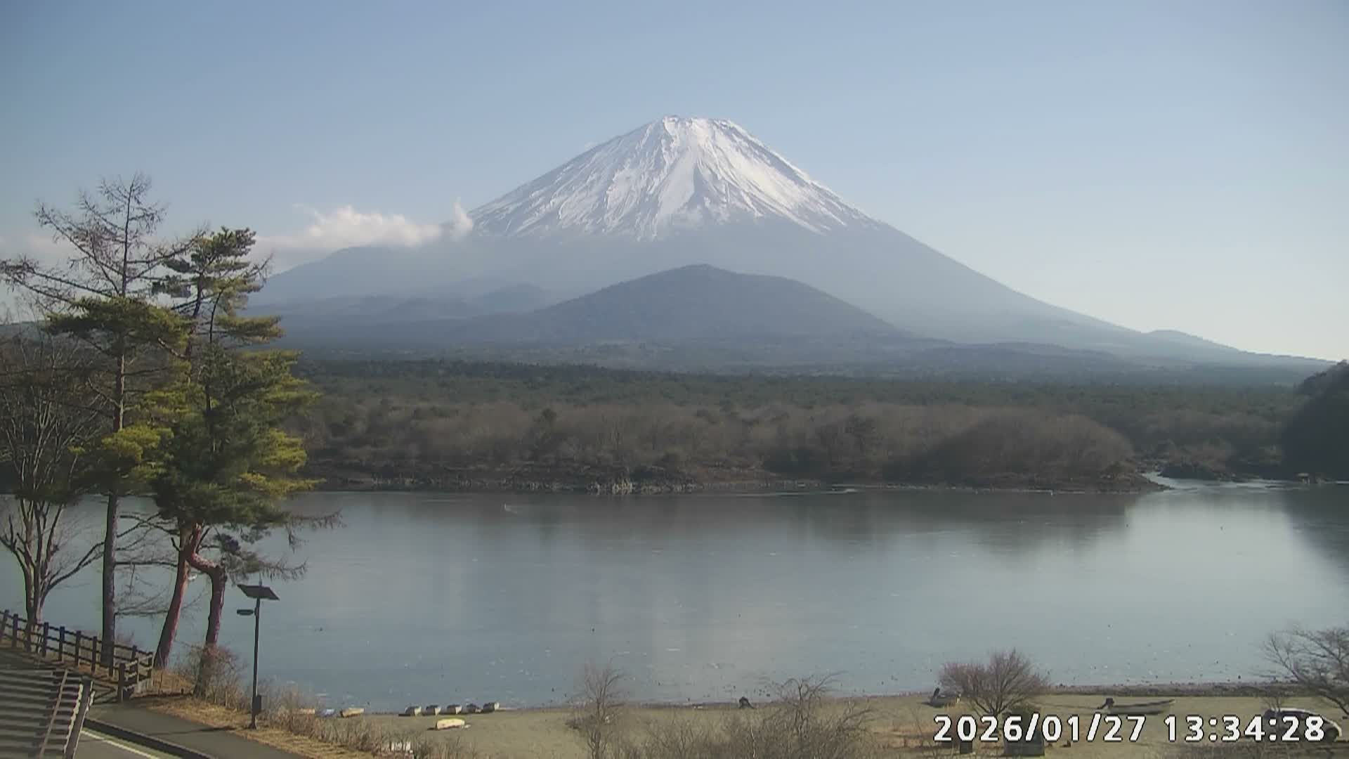 Fujikawaguchiko, Mount Fuji & Lake Shoji View ( 富士河口湖、富士山、精進湖の眺め ) Live Cam  - Shoji, Fujikawaguchiko, Minamitsuru, Yamanashi, Tokai, Chubu, Japan