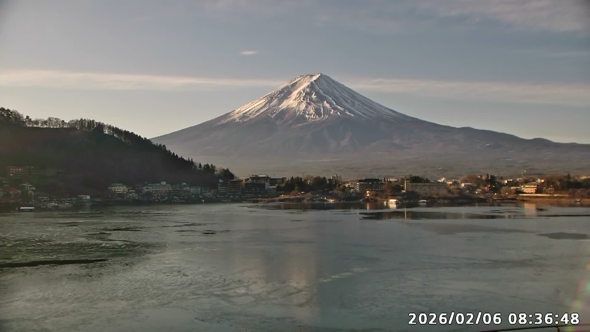 Fujikawaguchiko, Kawaguchi,  Mount Fuji & Lake Kawaguchiko View  ( 富士河口湖、川口、富士山、河口湖の眺め ) Live Cam -  Kawaguchi, Fujikawaguchiko, Minamitsuru, Yamanashi, Tokai, Chubu, Japan