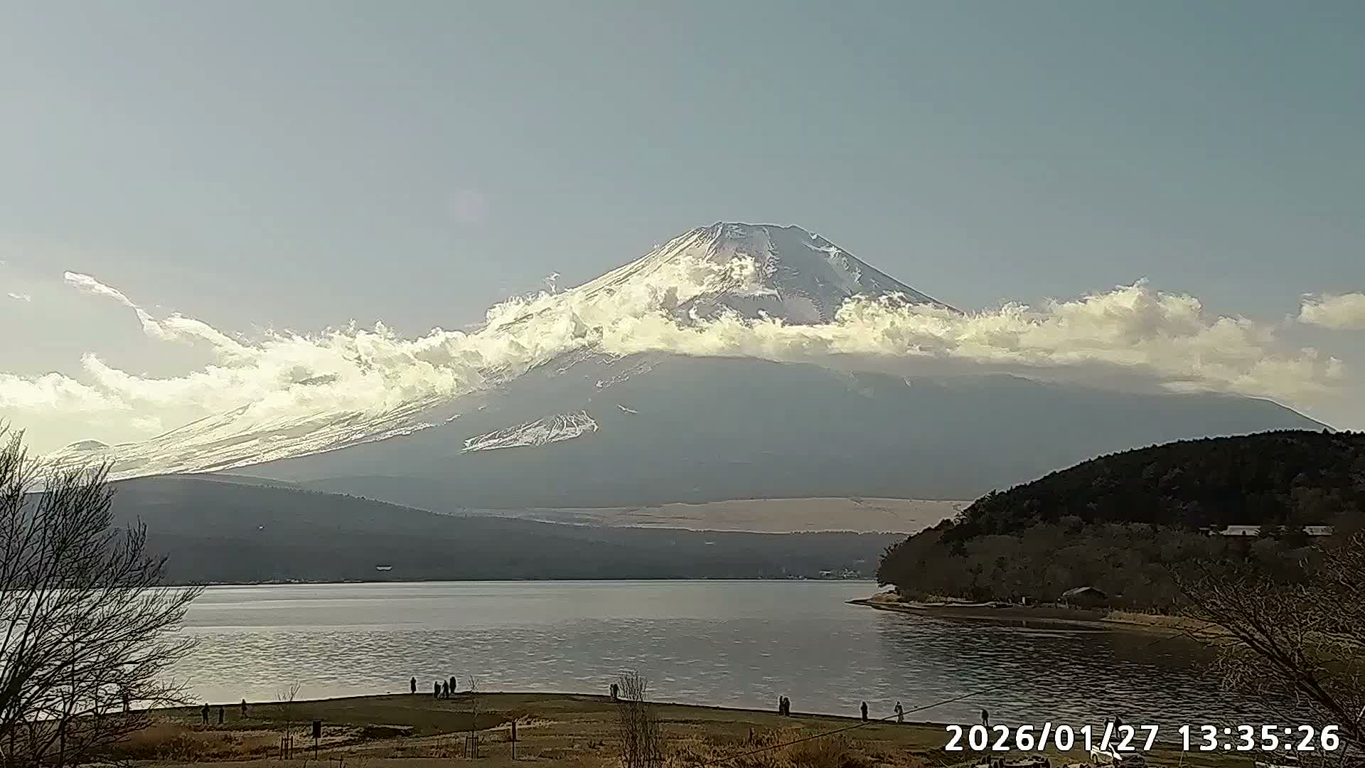 Yamanakako,  Mount Fuji & Lake Yamanaka View  ( 山中湖、富士山、山中湖の眺め ) Live Cam -  Yamanaka,, Yamanakako, Minamitsuru, Yamanashi, Tokai, Chubu, Japan