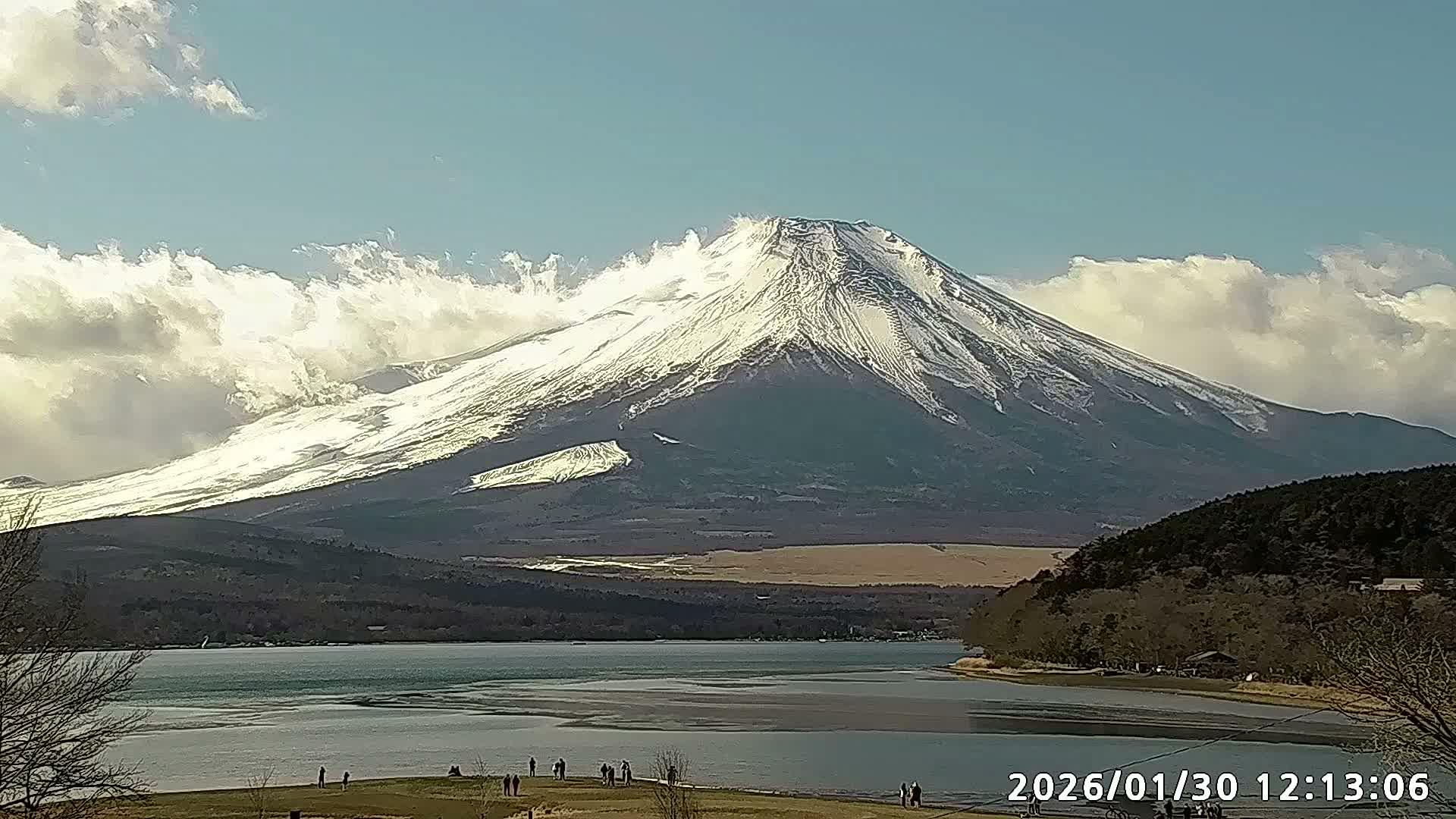 Yamanakako,  Mount Fuji & Lake Yamanaka View  ( 山中湖、富士山、山中湖の眺め ) Live Cam -  Yamanaka,, Yamanakako, Minamitsuru, Yamanashi, Tokai, Chubu, Japan