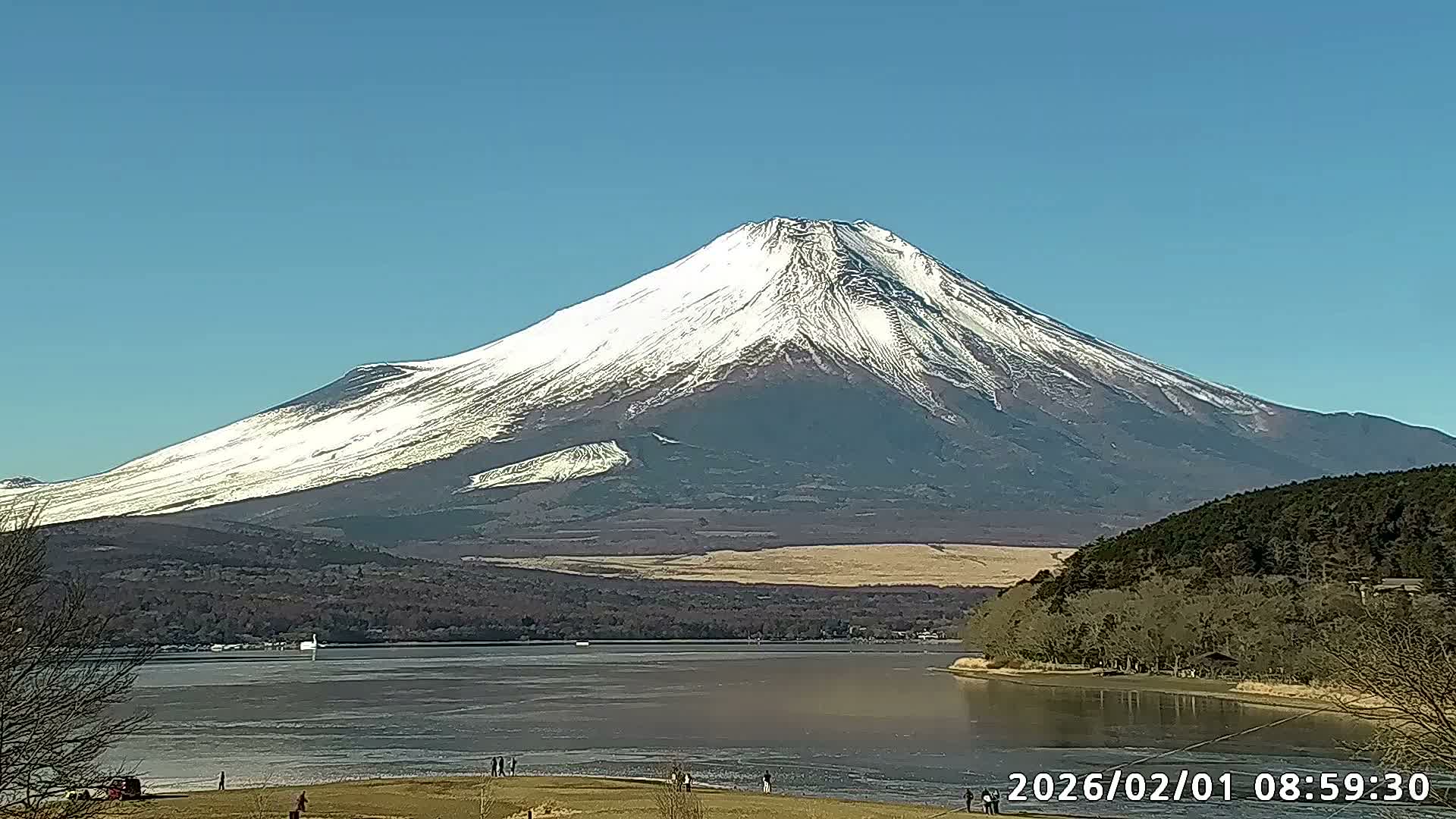 Yamanakako,  Mount Fuji & Lake Yamanaka View  ( 山中湖、富士山、山中湖の眺め ) Live Cam -  Yamanaka,, Yamanakako, Minamitsuru, Yamanashi, Tokai, Chubu, Japan
