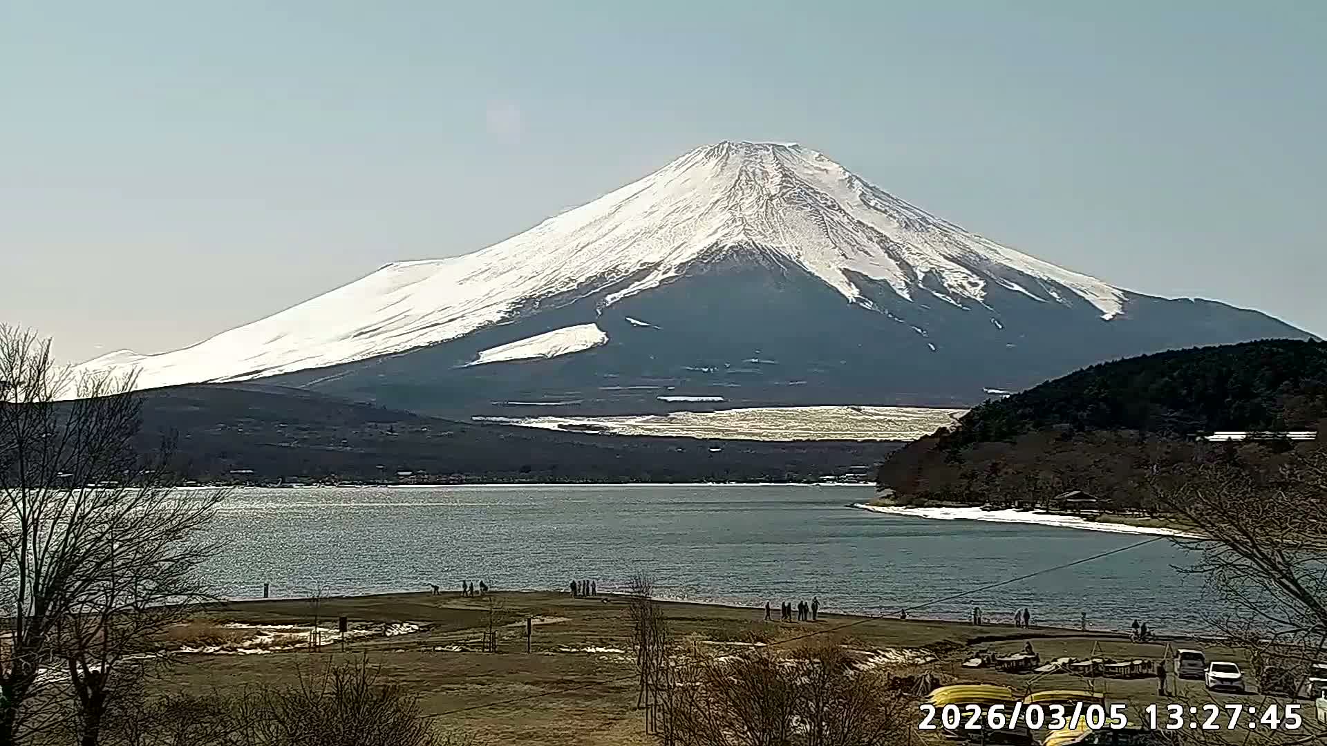 Yamanakako,  Mount Fuji & Lake Yamanaka View  ( 山中湖、富士山、山中湖の眺め ) Live Cam -  Yamanaka,, Yamanakako, Minamitsuru, Yamanashi, Tokai, Chubu, Japan