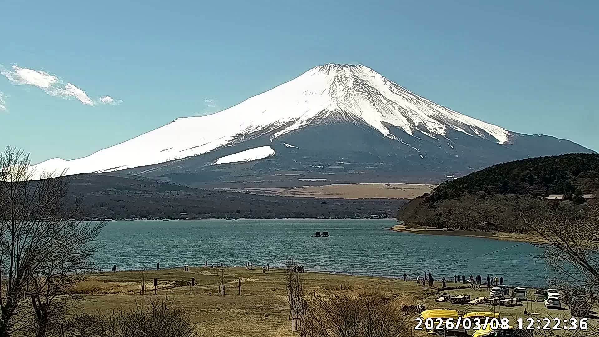 Yamanakako,  Mount Fuji & Lake Yamanaka View  ( 山中湖、富士山、山中湖の眺め ) Live Cam -  Yamanaka,, Yamanakako, Minamitsuru, Yamanashi, Tokai, Chubu, Japan