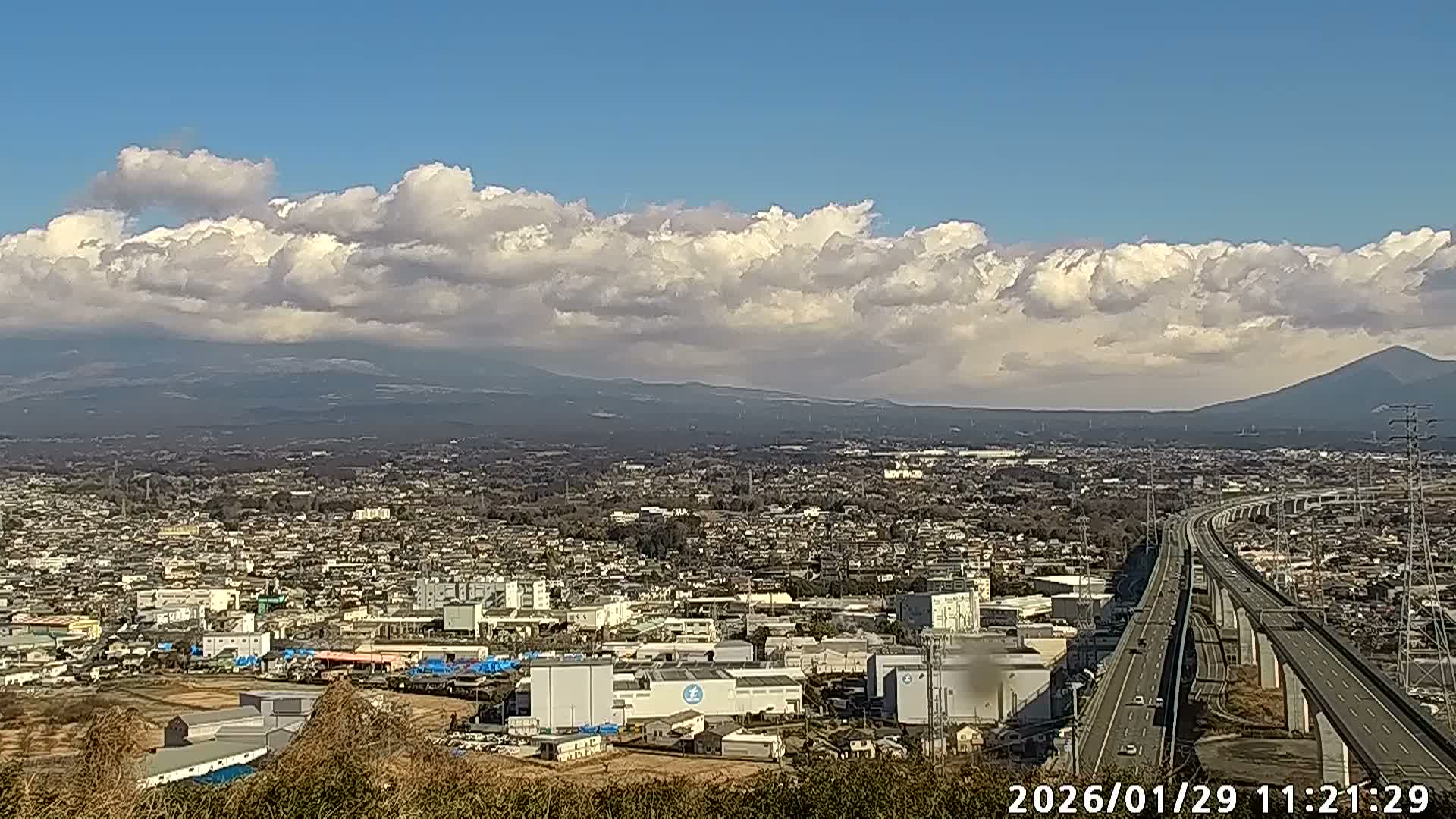 Fujinomiya City & Mount Fuji  ( 富士山と富士宮市 ) Skyline Live Cam - Yamamoto, Fujinomiya, Shizuoka, Chūbu (Tōkai),  Honshu, Japan