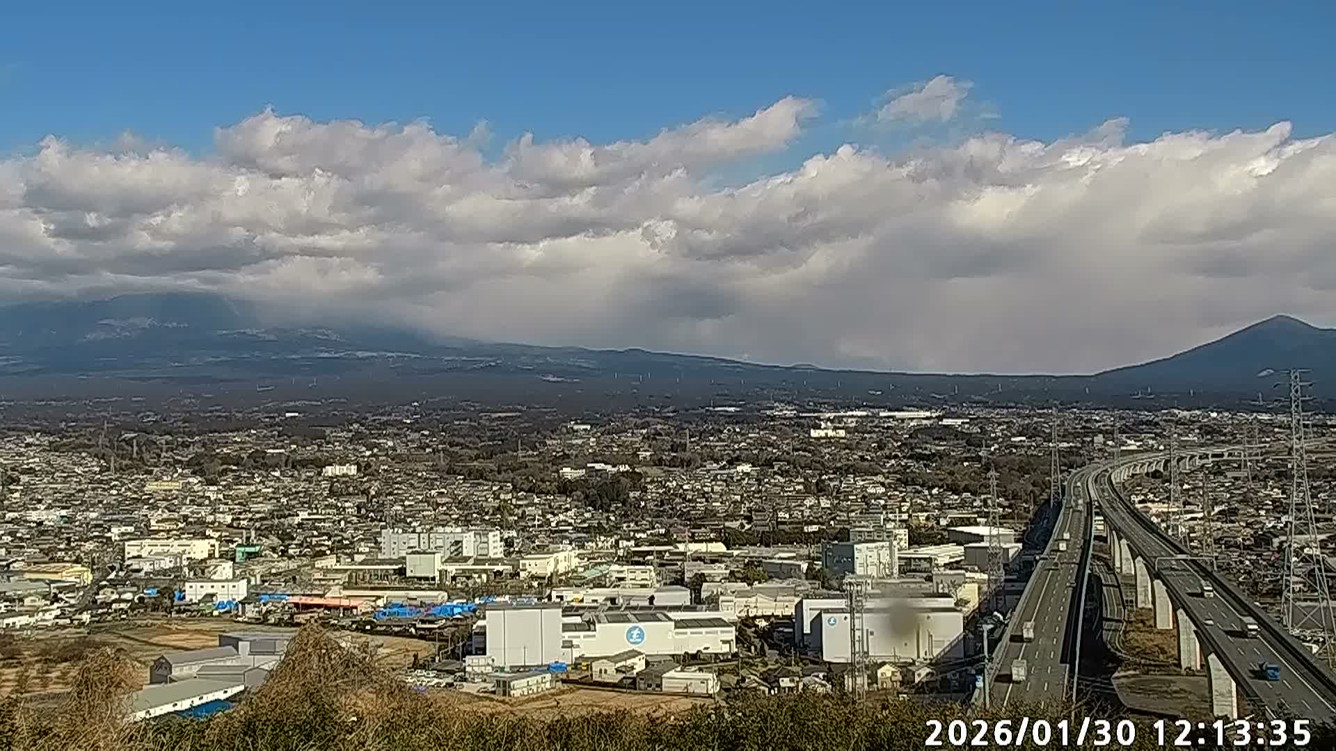 Fujinomiya City & Mount Fuji  ( 富士山と富士宮市 ) Skyline Live Cam - Yamamoto, Fujinomiya, Shizuoka, Chūbu (Tōkai),  Honshu, Japan