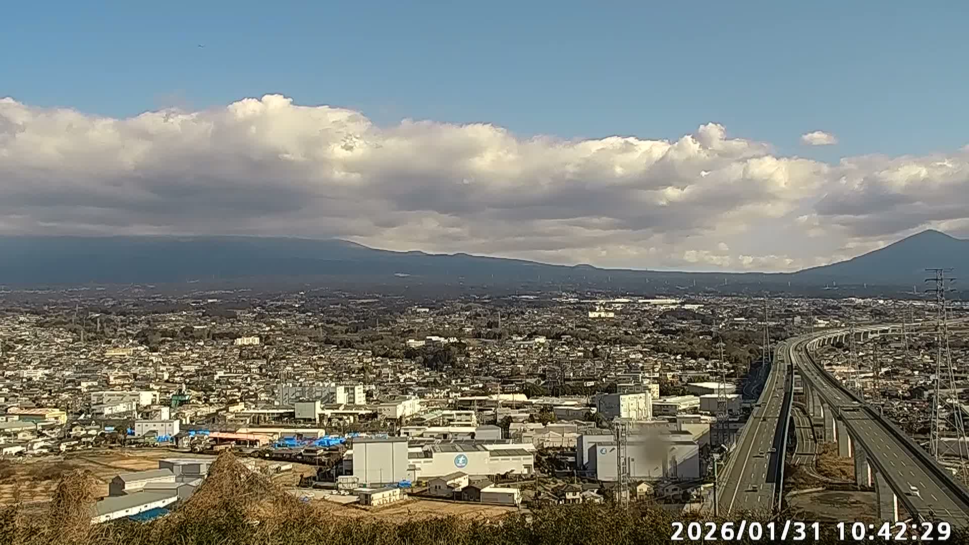Fujinomiya City & Mount Fuji  ( 富士山と富士宮市 ) Skyline Live Cam - Yamamoto, Fujinomiya, Shizuoka, Chūbu (Tōkai),  Honshu, Japan