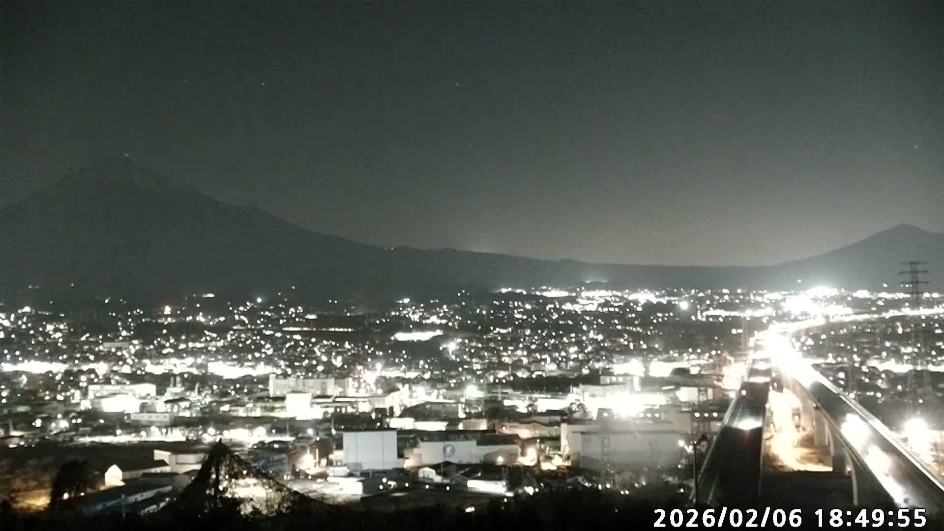 Fujinomiya City & Mount Fuji  ( 富士山と富士宮市 ) Skyline Live Cam - Yamamoto, Fujinomiya, Shizuoka, Chūbu (Tōkai),  Honshu, Japan