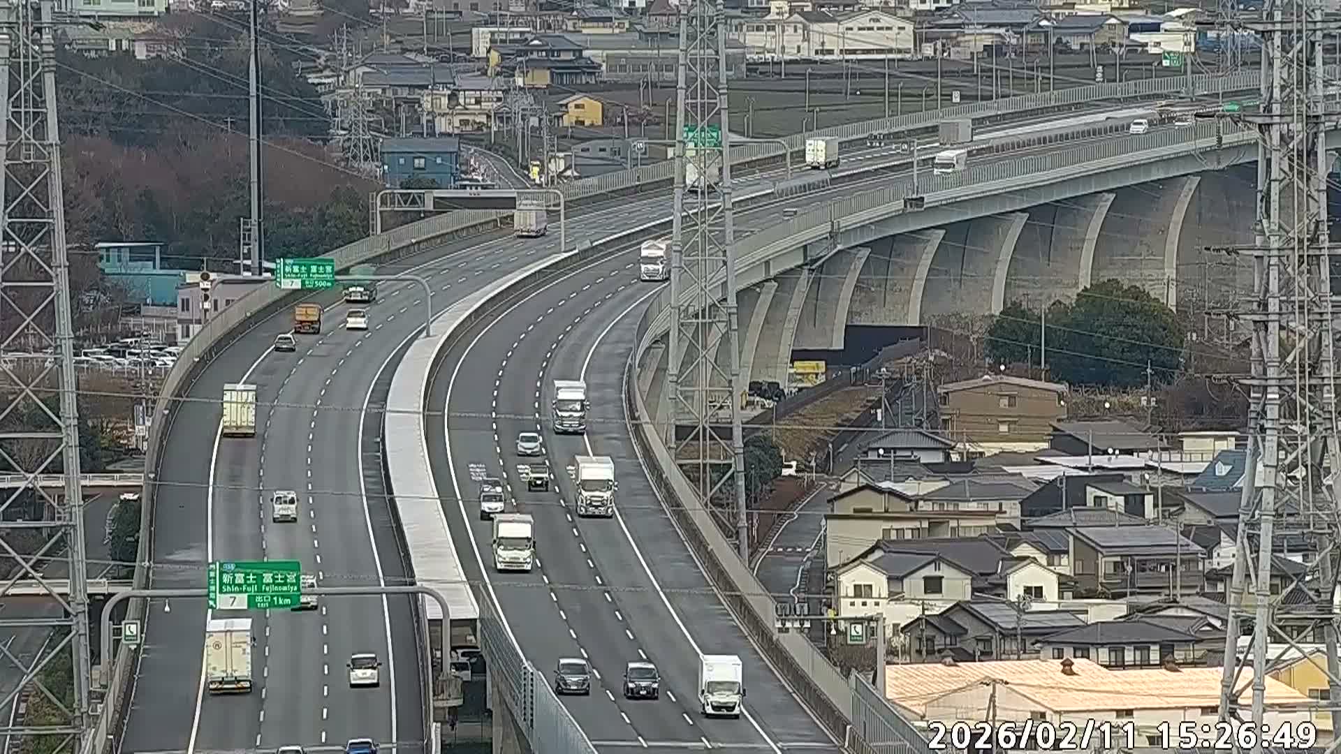 Fujinomiya City & Mount Fuji  ( 富士山と富士宮市 ) Skyline Live Cam - Yamamoto, Fujinomiya, Shizuoka, Chūbu (Tōkai),  Honshu, Japan