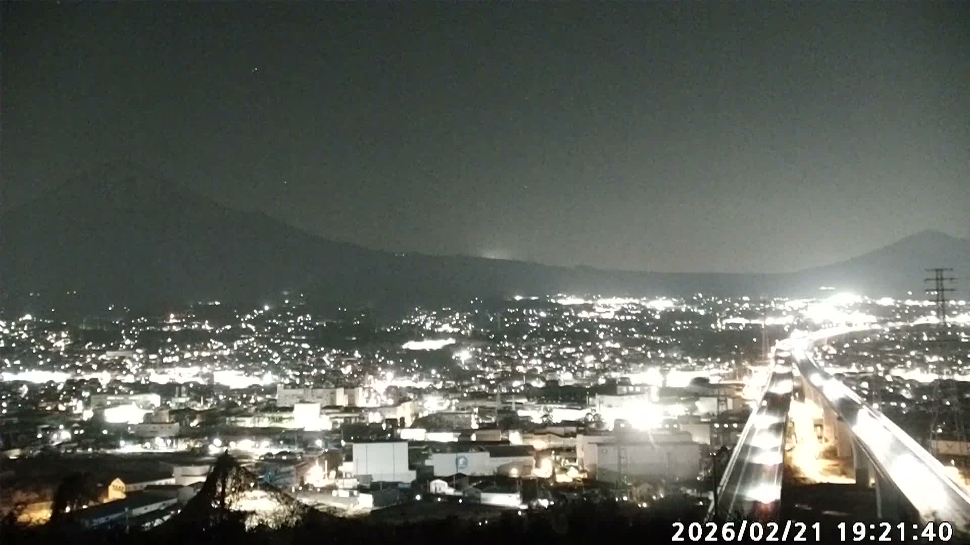 Fujinomiya City & Mount Fuji  ( 富士山と富士宮市 ) Skyline Live Cam - Yamamoto, Fujinomiya, Shizuoka, Chūbu (Tōkai),  Honshu, Japan