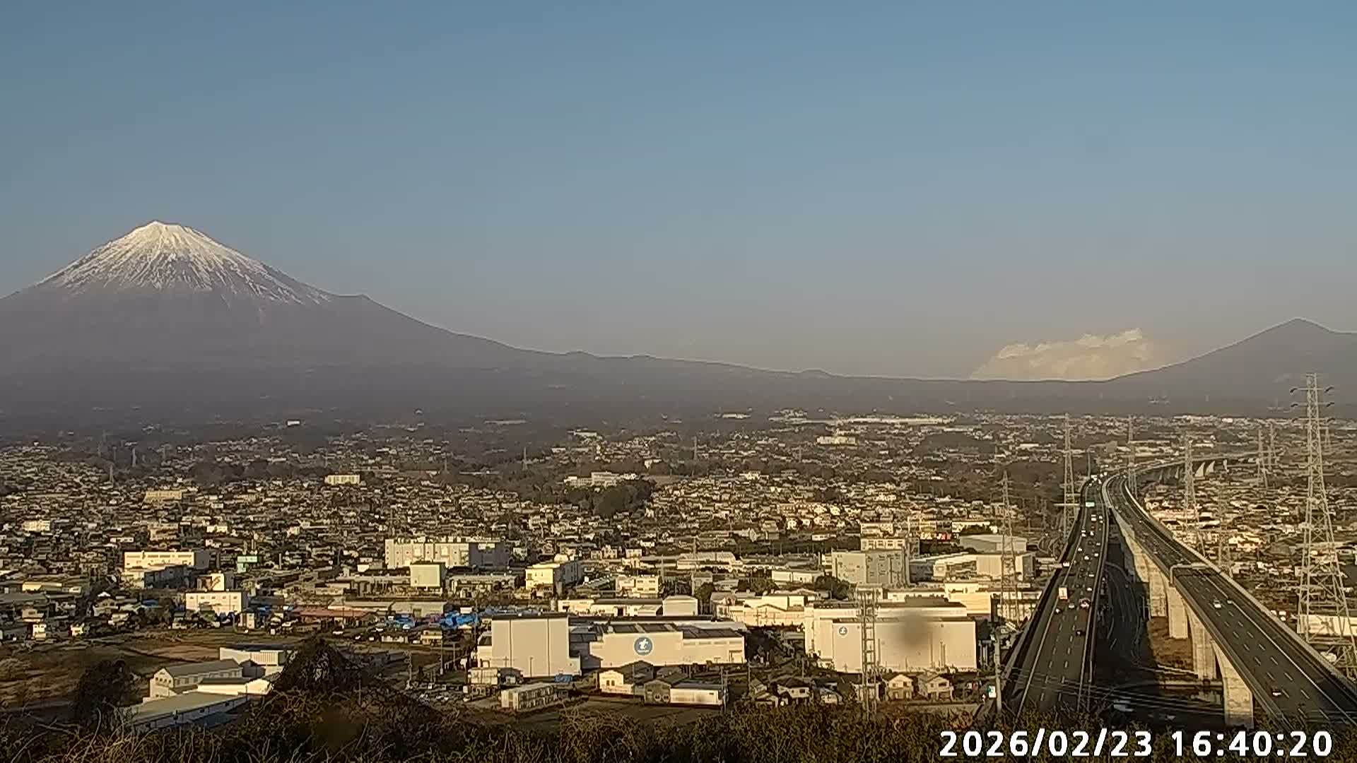 Fujinomiya City & Mount Fuji  ( 富士山と富士宮市 ) Skyline Live Cam - Yamamoto, Fujinomiya, Shizuoka, Chūbu (Tōkai),  Honshu, Japan