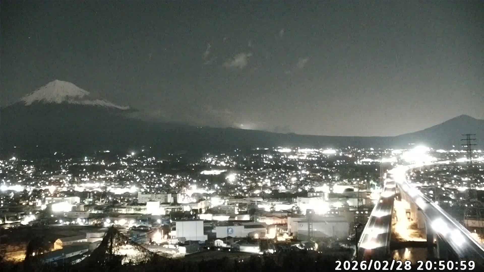Fujinomiya City & Mount Fuji  ( 富士山と富士宮市 ) Skyline Live Cam - Yamamoto, Fujinomiya, Shizuoka, Chūbu (Tōkai),  Honshu, Japan