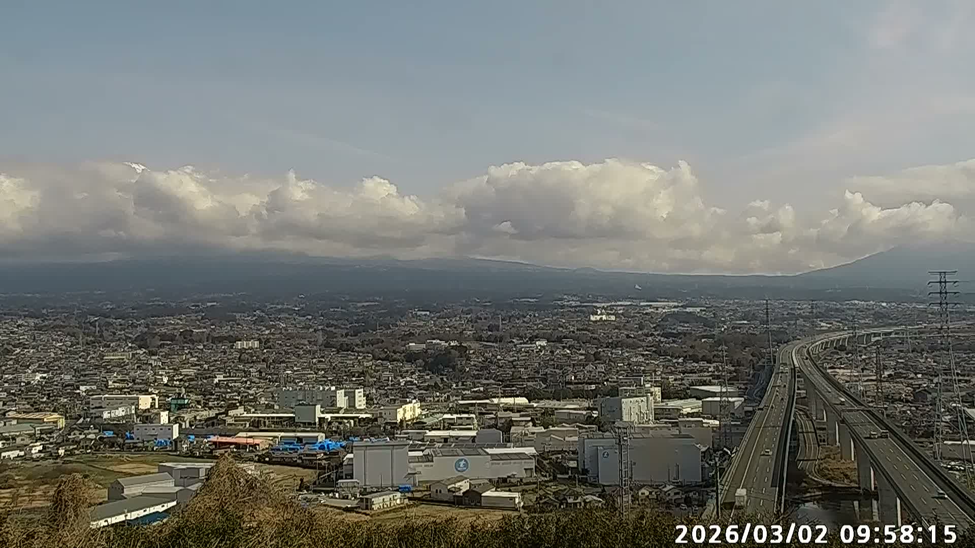 Fujinomiya City & Mount Fuji  ( 富士山と富士宮市 ) Skyline Live Cam - Yamamoto, Fujinomiya, Shizuoka, Chūbu (Tōkai),  Honshu, Japan