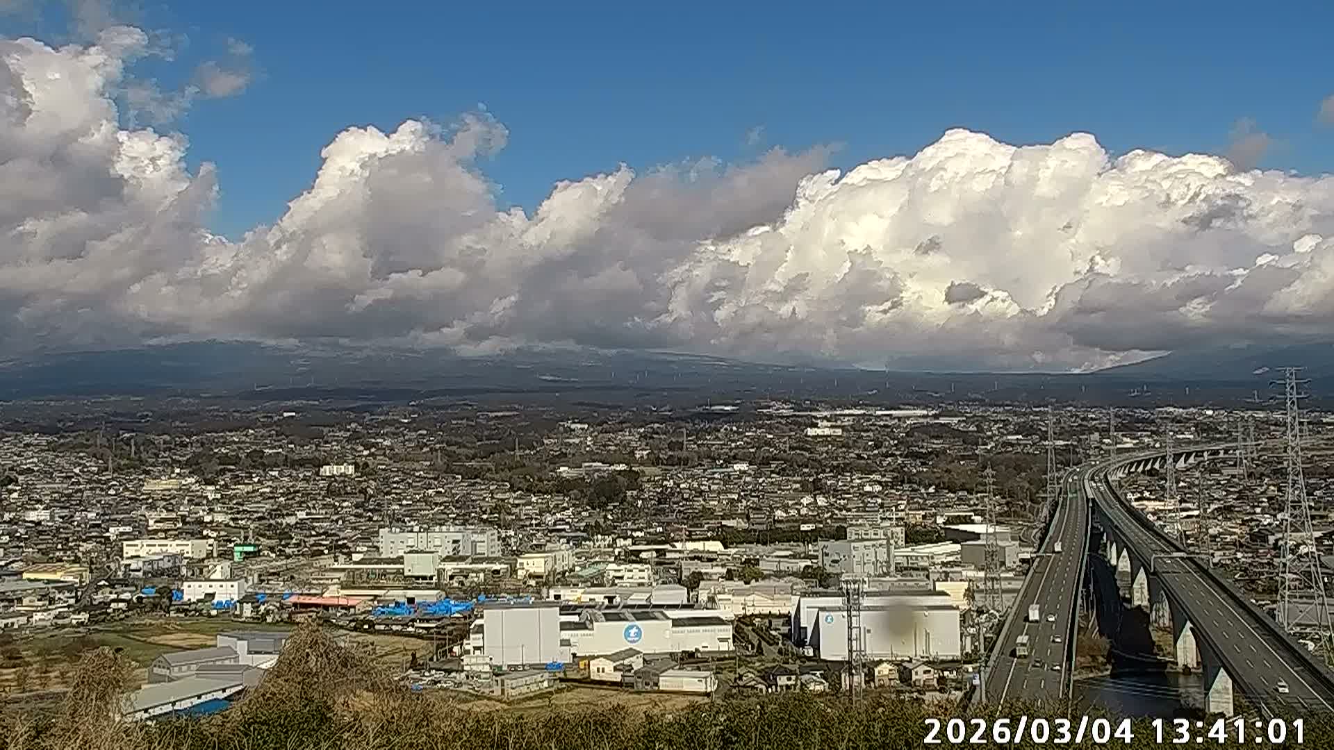 Fujinomiya City & Mount Fuji  ( 富士山と富士宮市 ) Skyline Live Cam - Yamamoto, Fujinomiya, Shizuoka, Chūbu (Tōkai),  Honshu, Japan