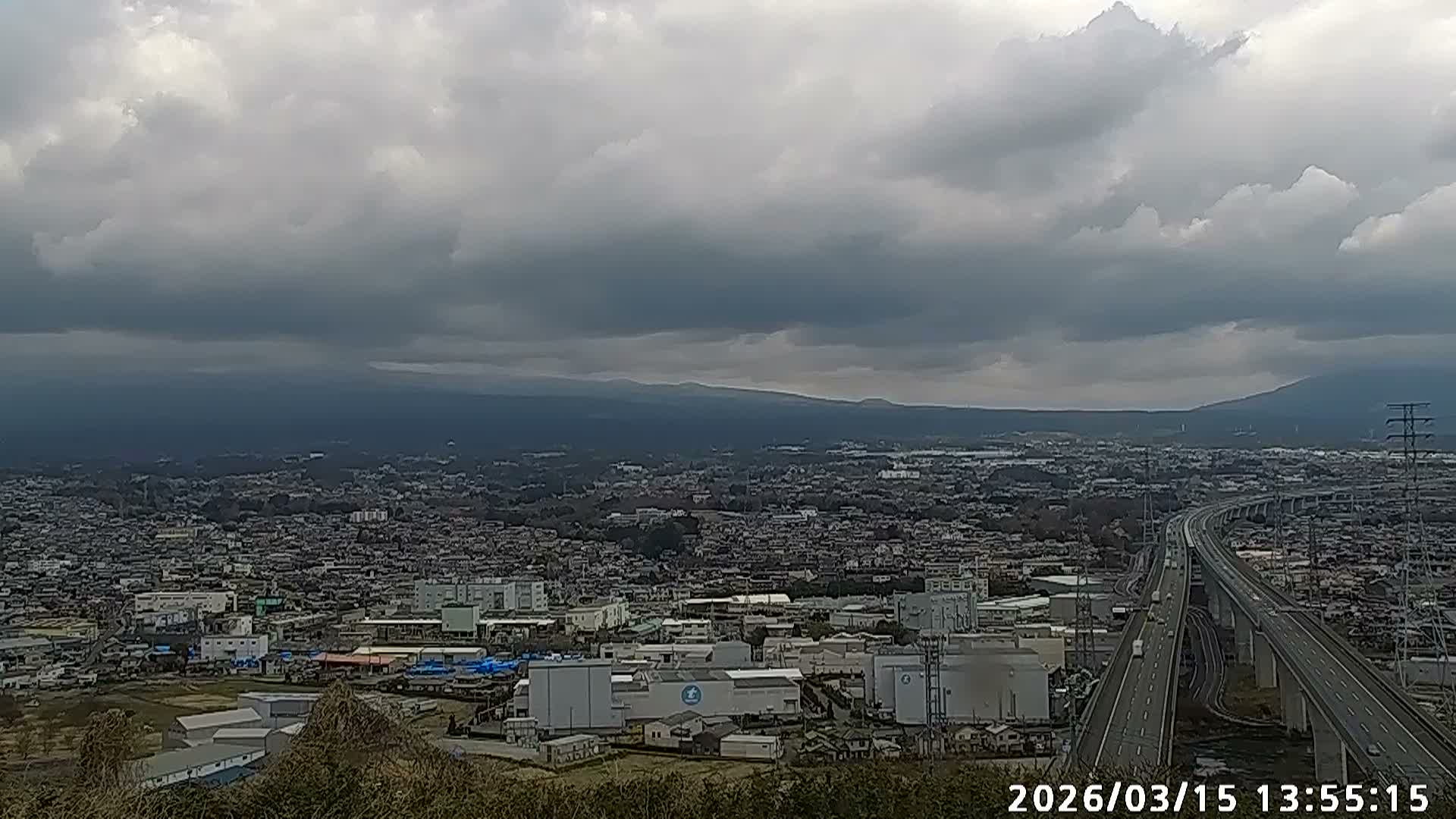 Fujinomiya City & Mount Fuji  ( 富士山と富士宮市 ) Skyline Live Cam - Yamamoto, Fujinomiya, Shizuoka, Chūbu (Tōkai),  Honshu, Japan