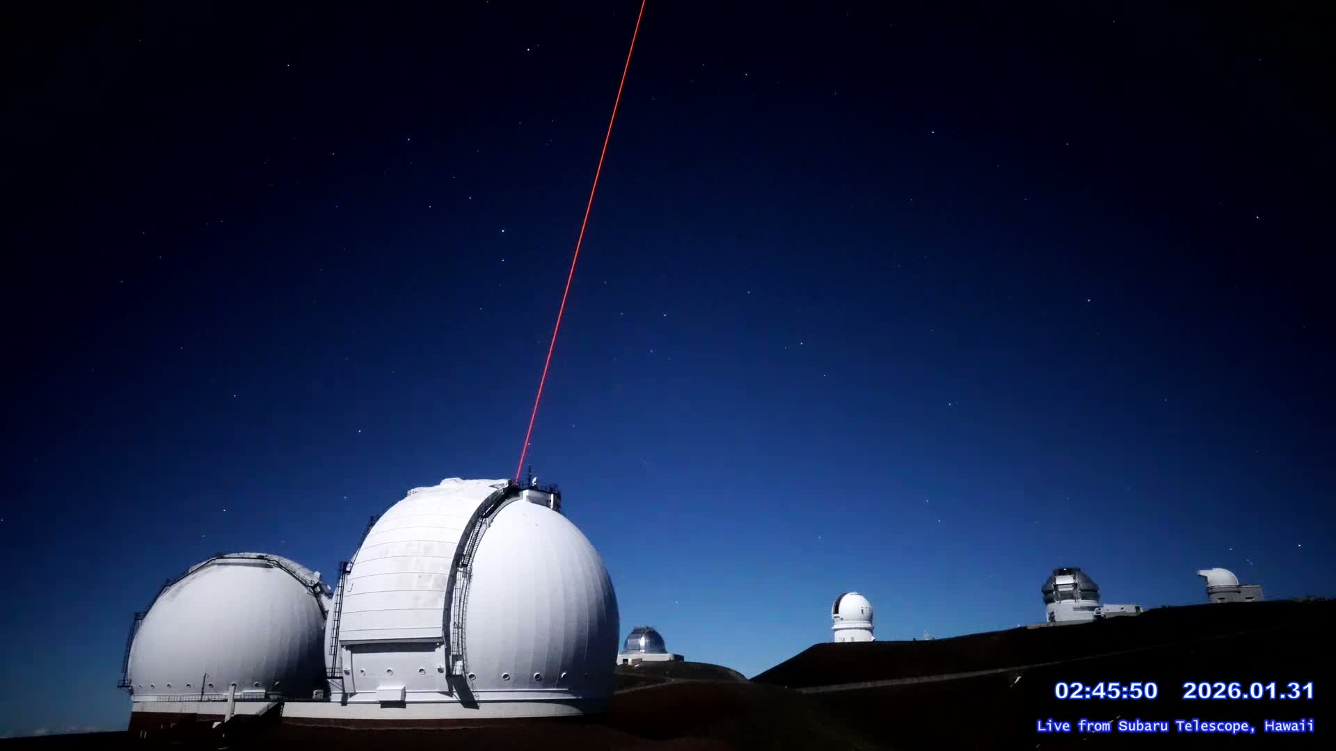 Hawaii , Mauna Kea Volcano & Observatories Center ( Subaru Telescope of  National Astronomical Observatory of Japan)  towards East Live Cam - Mauna Kea Access Road, Hilo,  Big Island, Hawaii, USA