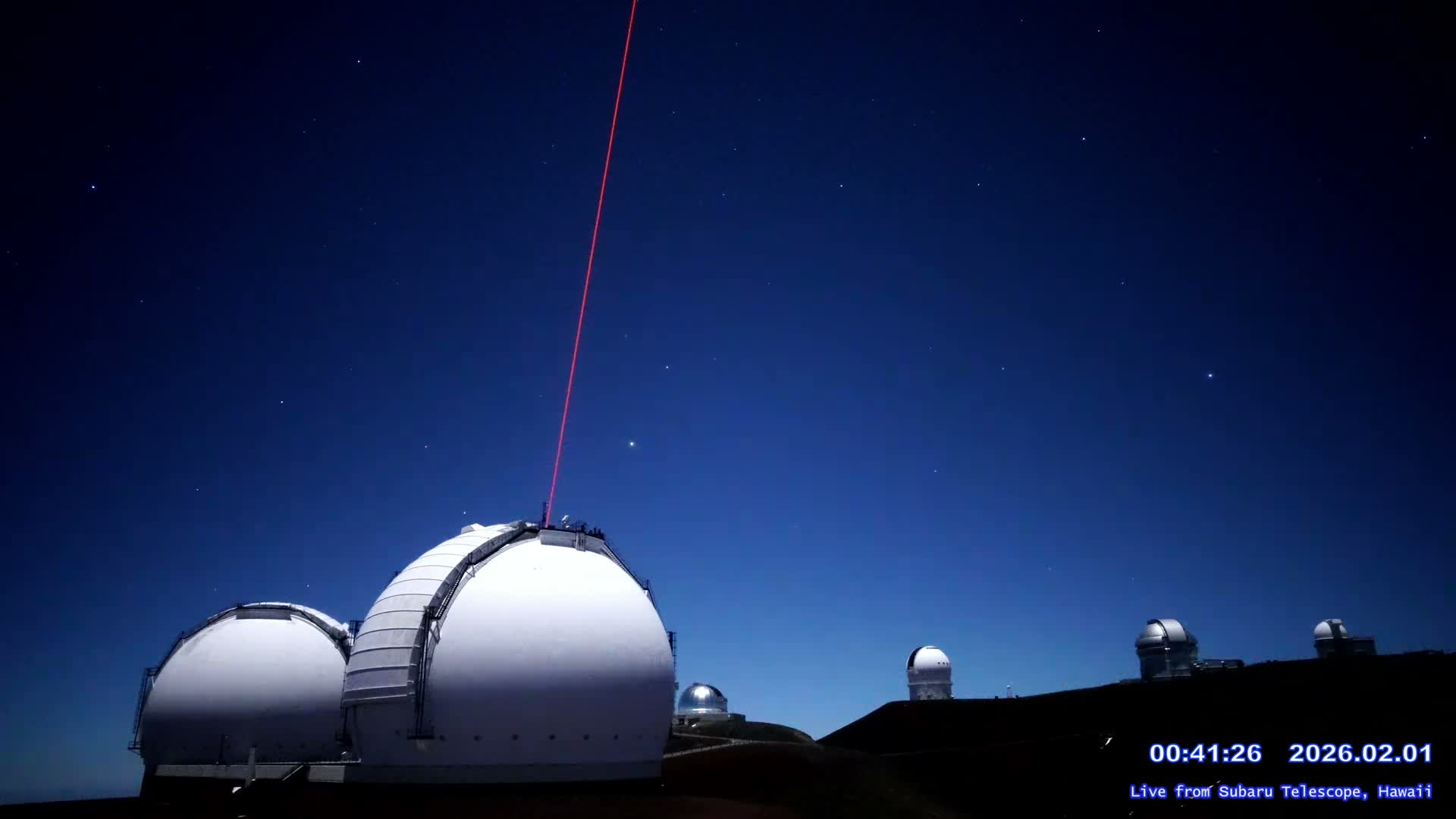 Hawaii , Mauna Kea Volcano & Observatories Center ( Subaru Telescope of  National Astronomical Observatory of Japan)  towards East Live Cam - Mauna Kea Access Road, Hilo,  Big Island, Hawaii, USA