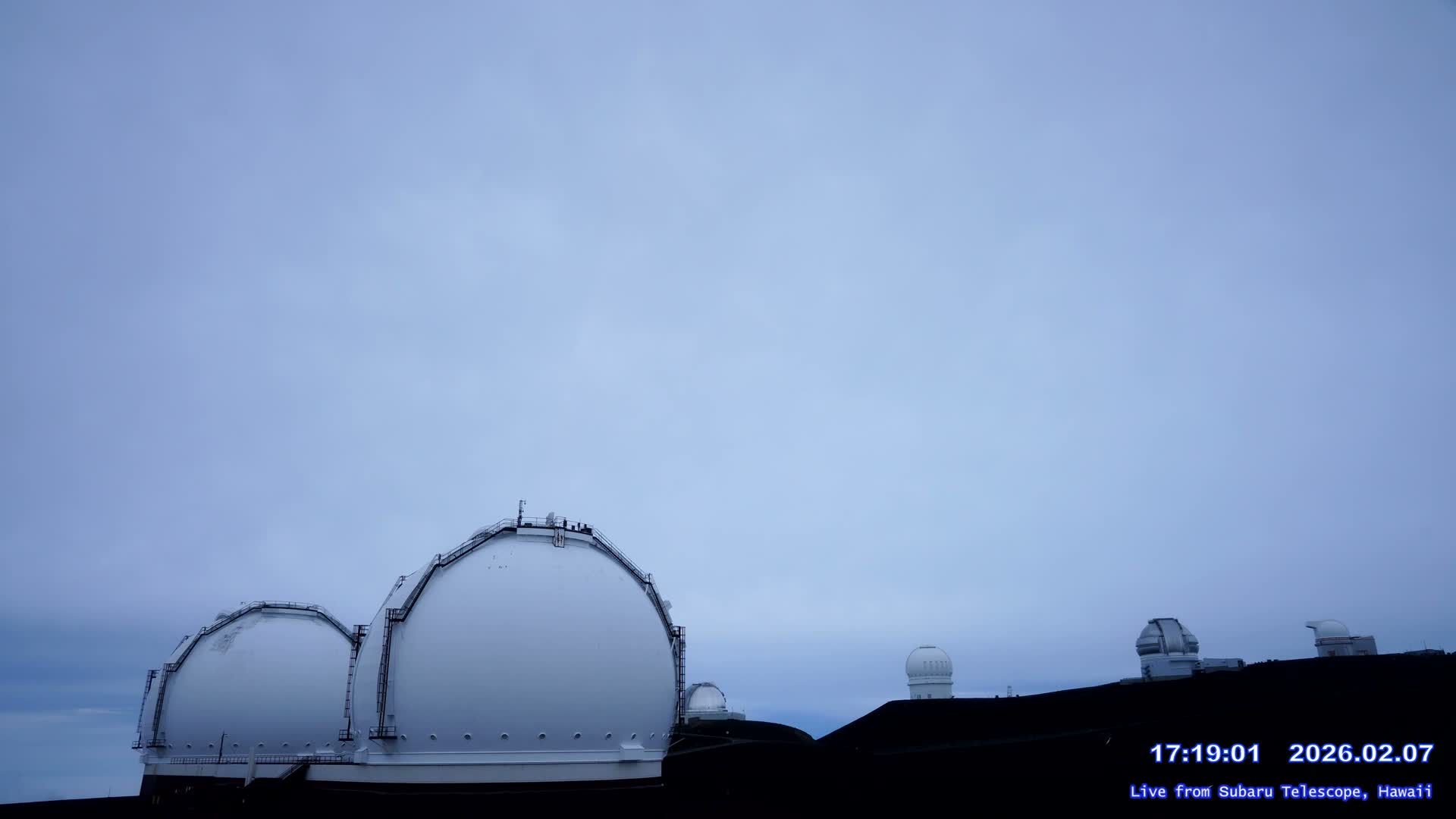 Hawaii , Mauna Kea Volcano & Observatories Center ( Subaru Telescope of  National Astronomical Observatory of Japan)  towards East Live Cam - Mauna Kea Access Road, Hilo,  Big Island, Hawaii, USA