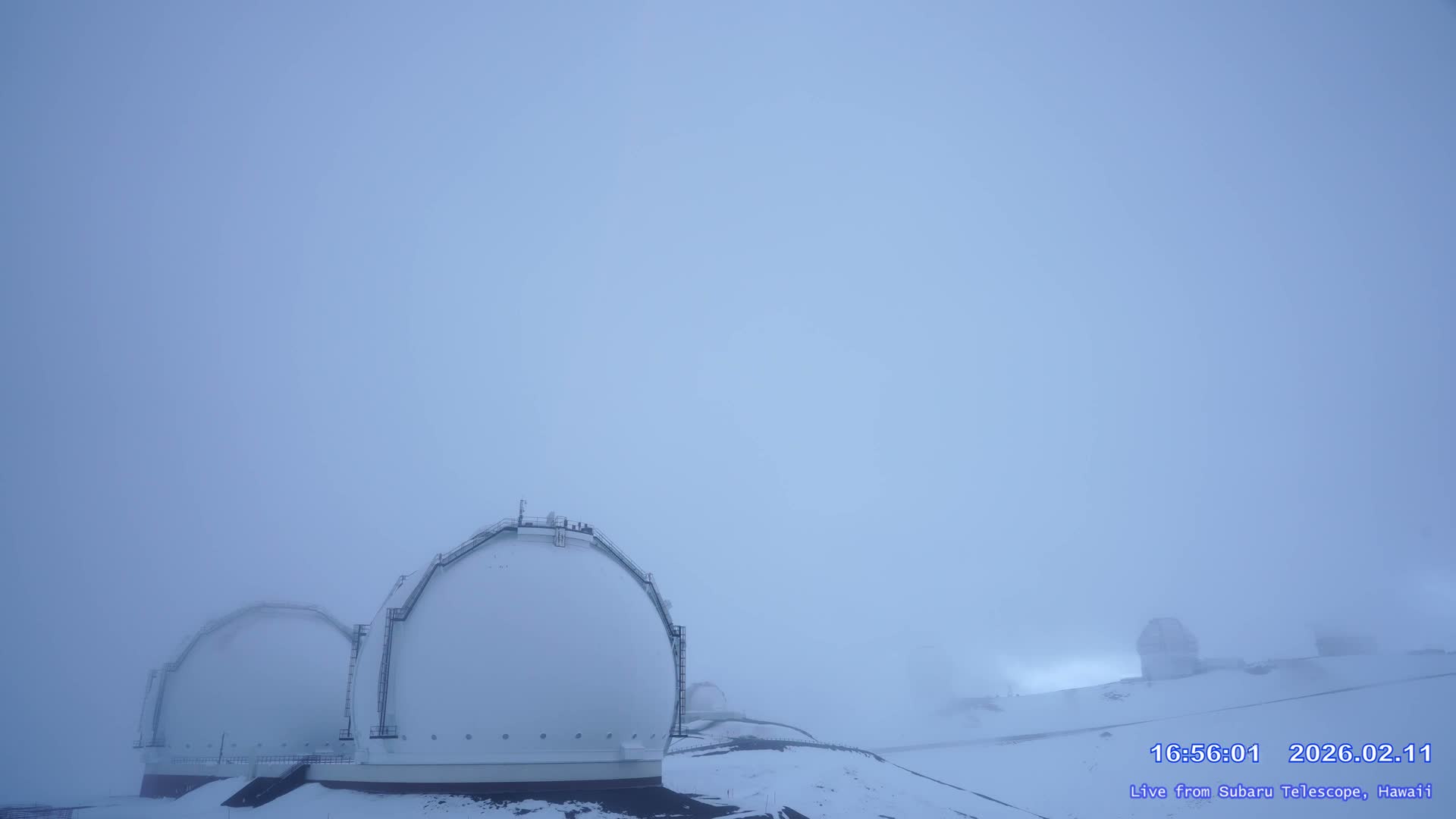 Hawaii , Mauna Kea Volcano & Observatories Center ( Subaru Telescope of  National Astronomical Observatory of Japan)  towards East Live Cam - Mauna Kea Access Road, Hilo,  Big Island, Hawaii, USA