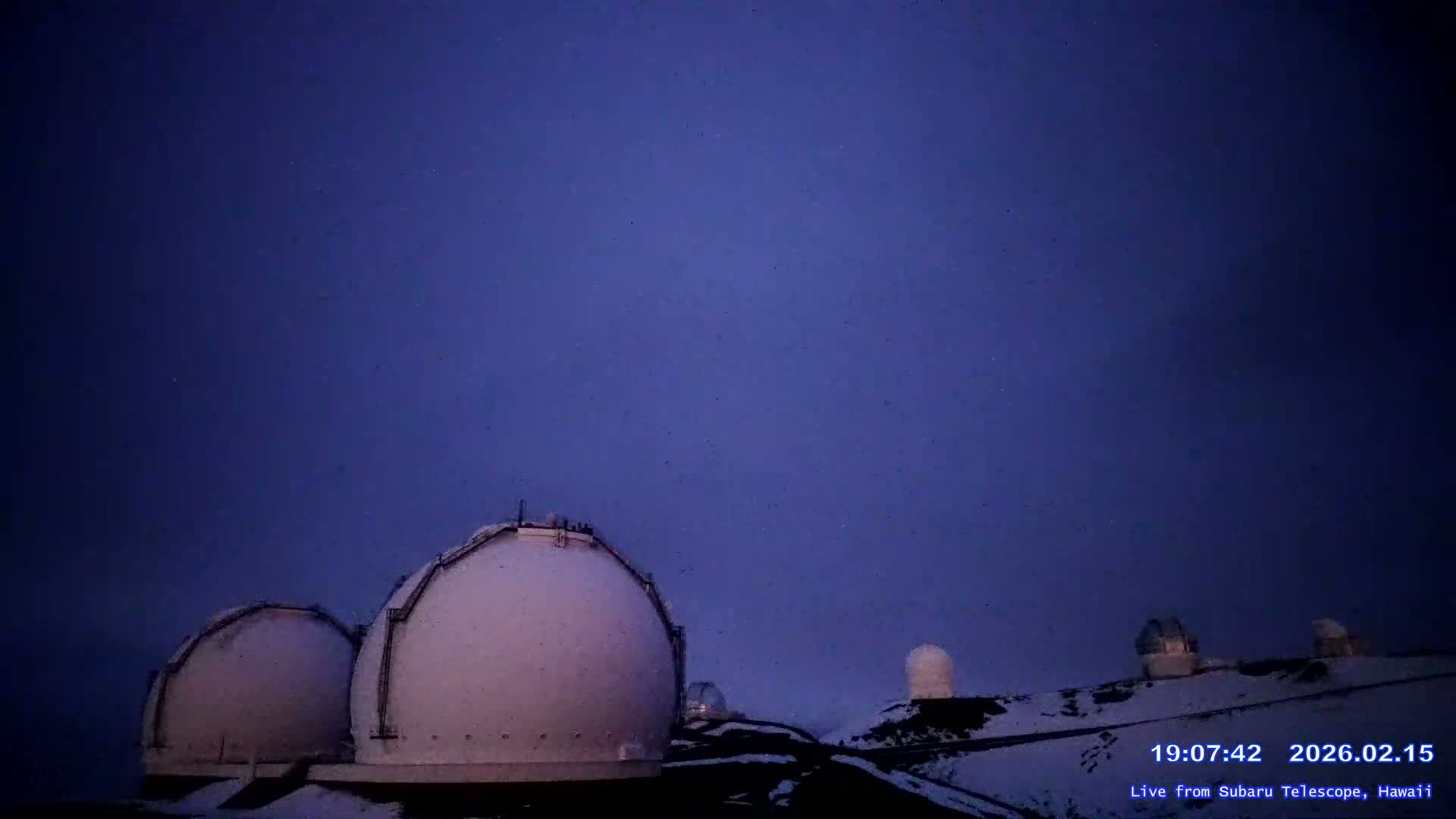 Hawaii , Mauna Kea Volcano & Observatories Center ( Subaru Telescope of  National Astronomical Observatory of Japan)  towards East Live Cam - Mauna Kea Access Road, Hilo,  Big Island, Hawaii, USA