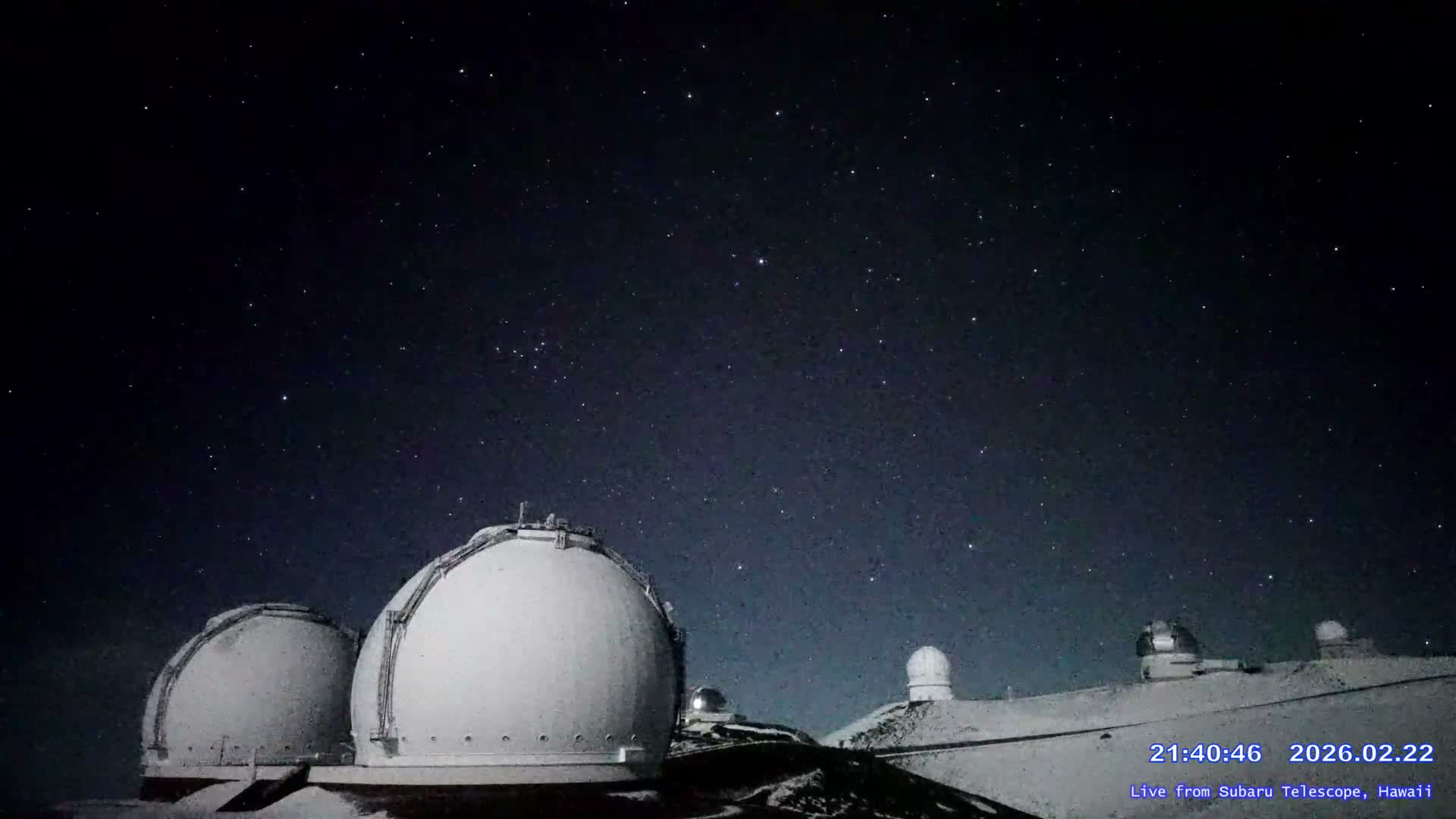 Hawaii , Mauna Kea Volcano & Observatories Center ( Subaru Telescope of  National Astronomical Observatory of Japan)  towards East Live Cam - Mauna Kea Access Road, Hilo,  Big Island, Hawaii, USA