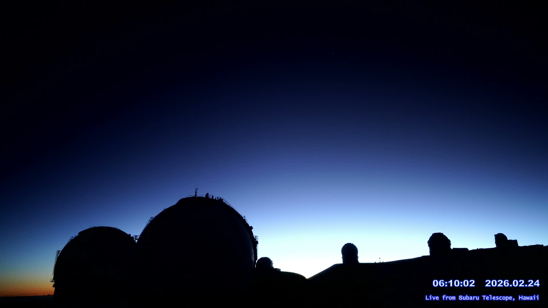 Hawaii , Mauna Kea Volcano & Observatories Center ( Subaru Telescope of  National Astronomical Observatory of Japan)  towards East Live Cam - Mauna Kea Access Road, Hilo,  Big Island, Hawaii, USA
