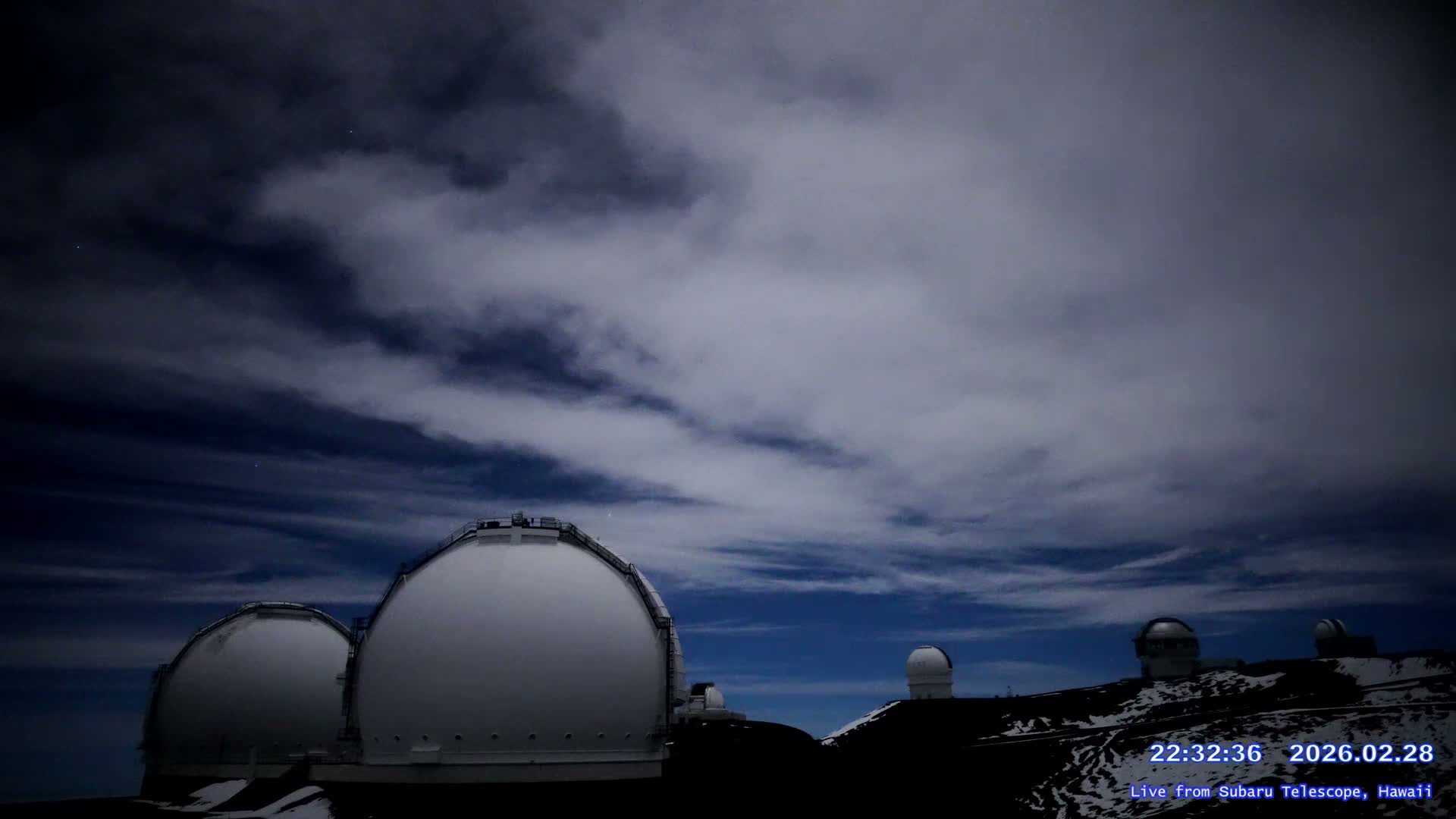 Hawaii , Mauna Kea Volcano & Observatories Center ( Subaru Telescope of  National Astronomical Observatory of Japan)  towards East Live Cam - Mauna Kea Access Road, Hilo,  Big Island, Hawaii, USA