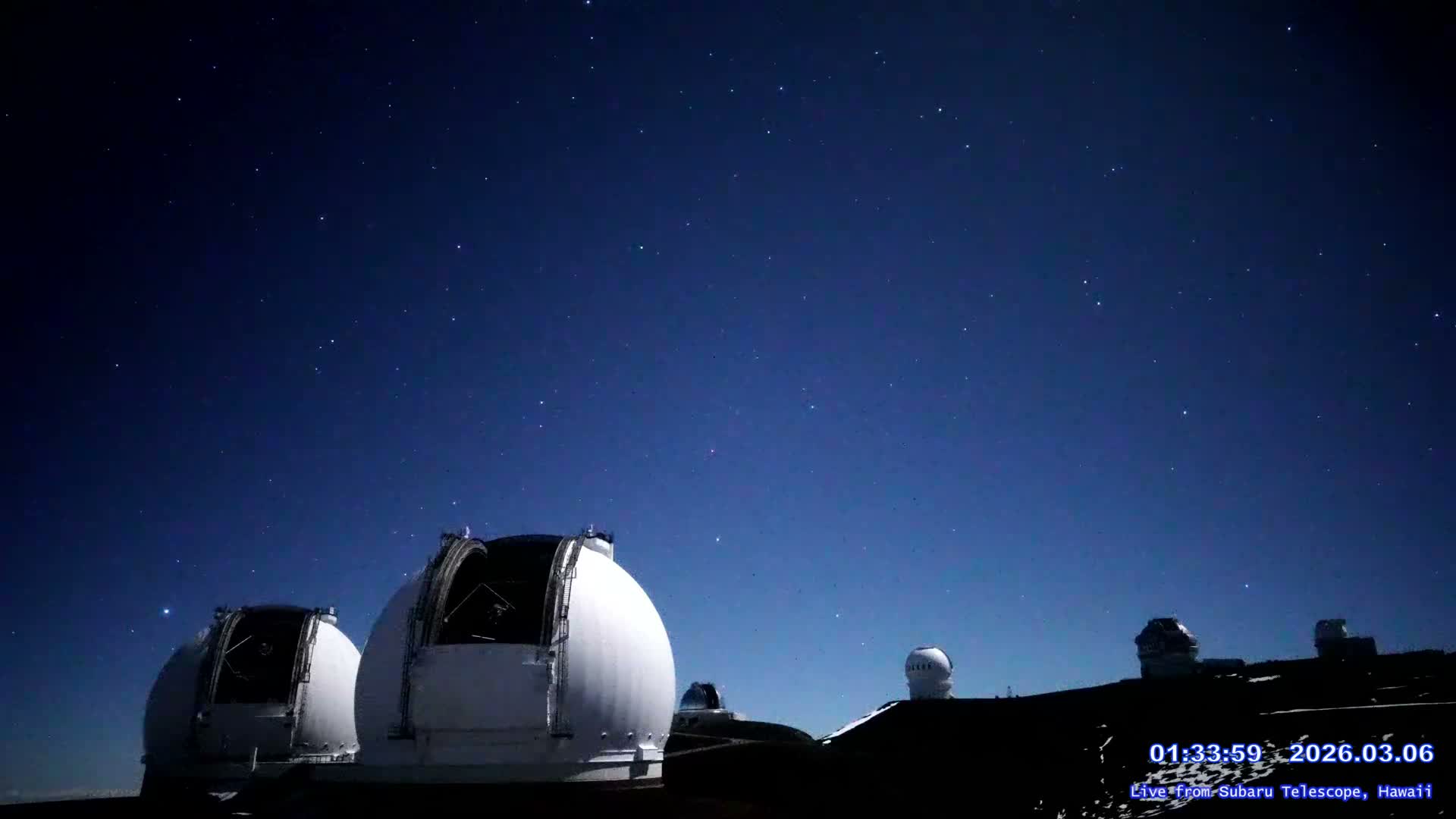Hawaii , Mauna Kea Volcano & Observatories Center ( Subaru Telescope of  National Astronomical Observatory of Japan)  towards East Live Cam - Mauna Kea Access Road, Hilo,  Big Island, Hawaii, USA