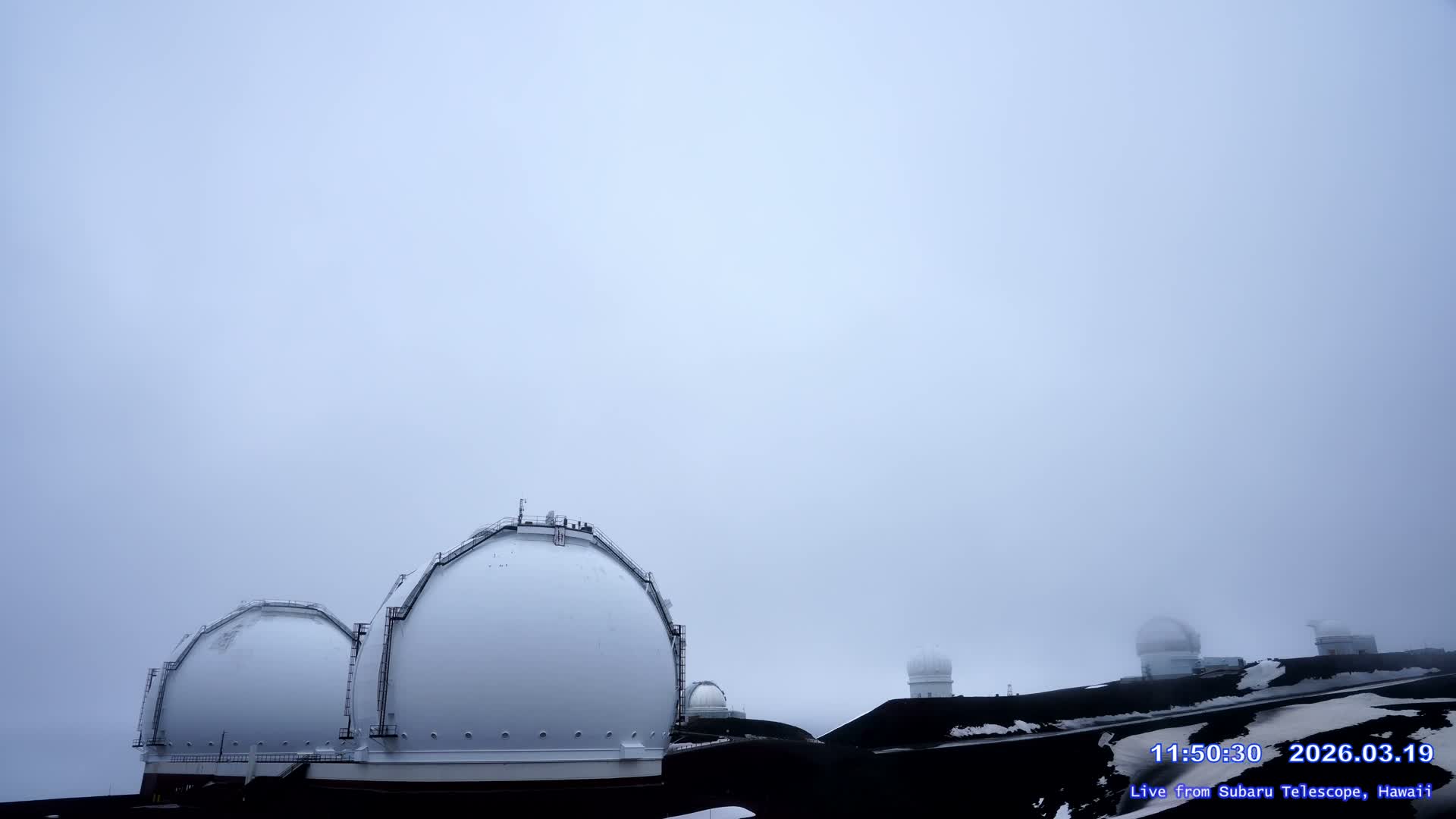 Hawaii , Mauna Kea Volcano & Observatories Center ( Subaru Telescope of  National Astronomical Observatory of Japan)  towards East Live Cam - Mauna Kea Access Road, Hilo,  Big Island, Hawaii, USA