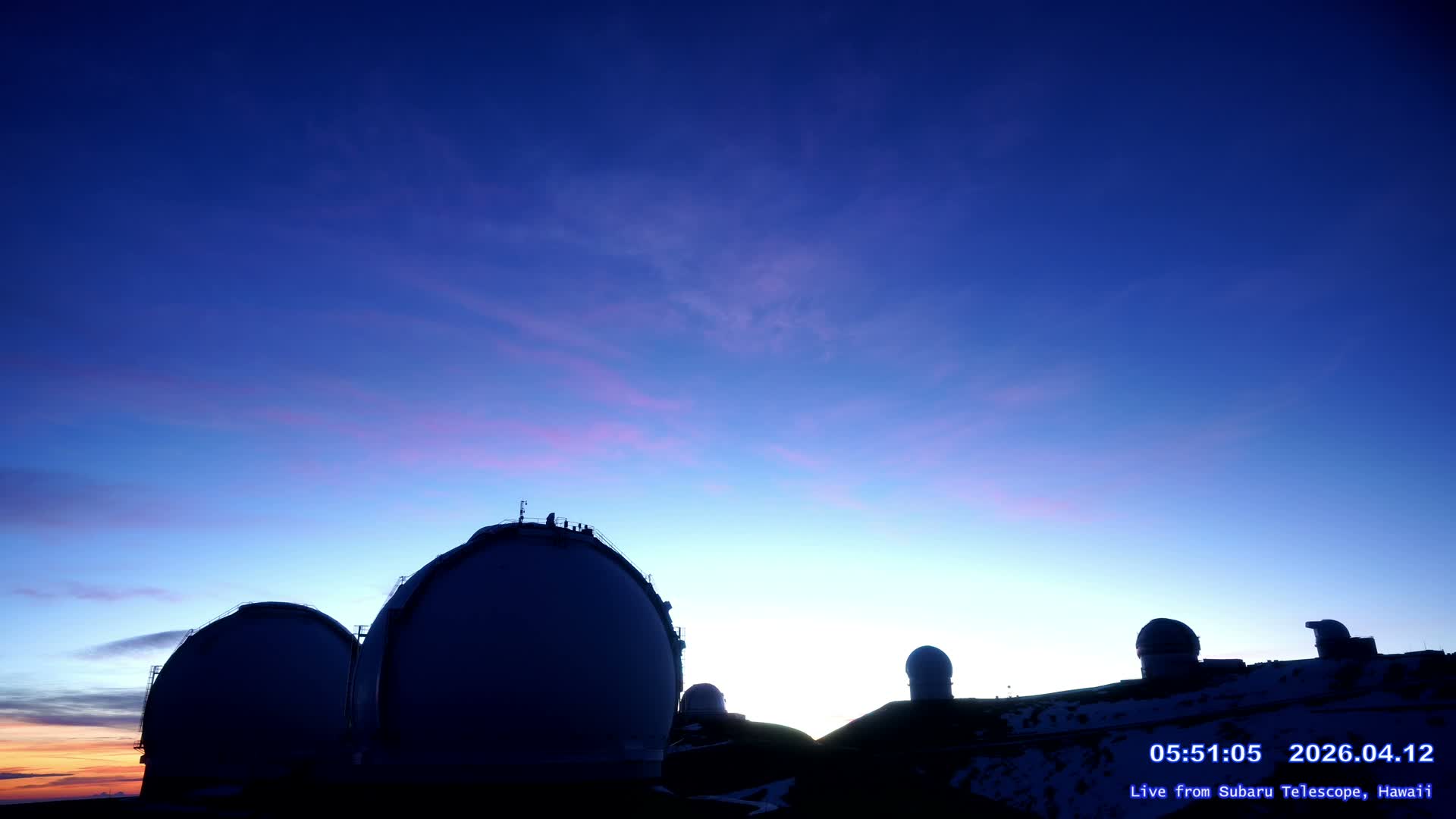 Hawaii , Mauna Kea Volcano & Observatories Center ( Subaru Telescope of  National Astronomical Observatory of Japan)  towards East Live Cam - Mauna Kea Access Road, Hilo,  Big Island, Hawaii, USA