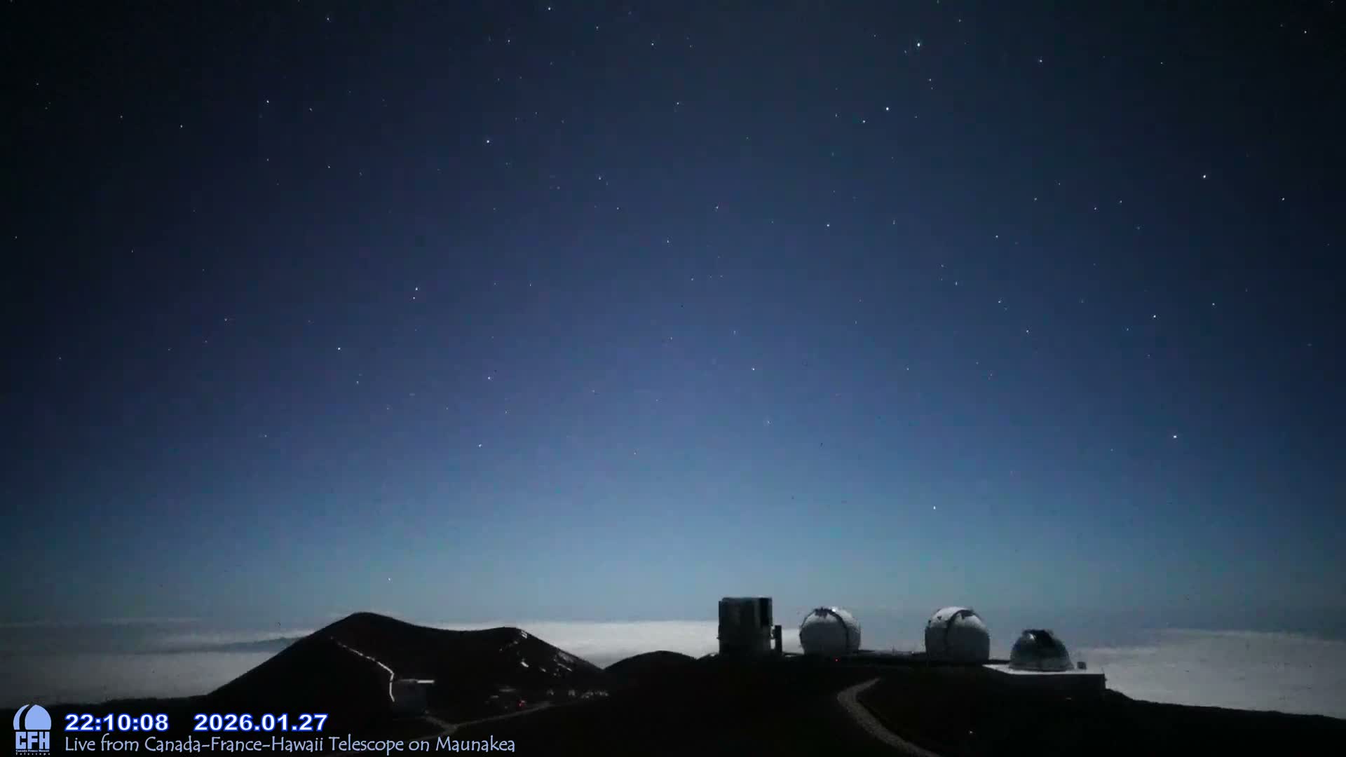 Hawaii , Mauna Kea Volcano & Observatories Center  towards West Live Cam - Mauna Kea Access Road, Hilo, Big Island, Hawaii, USA