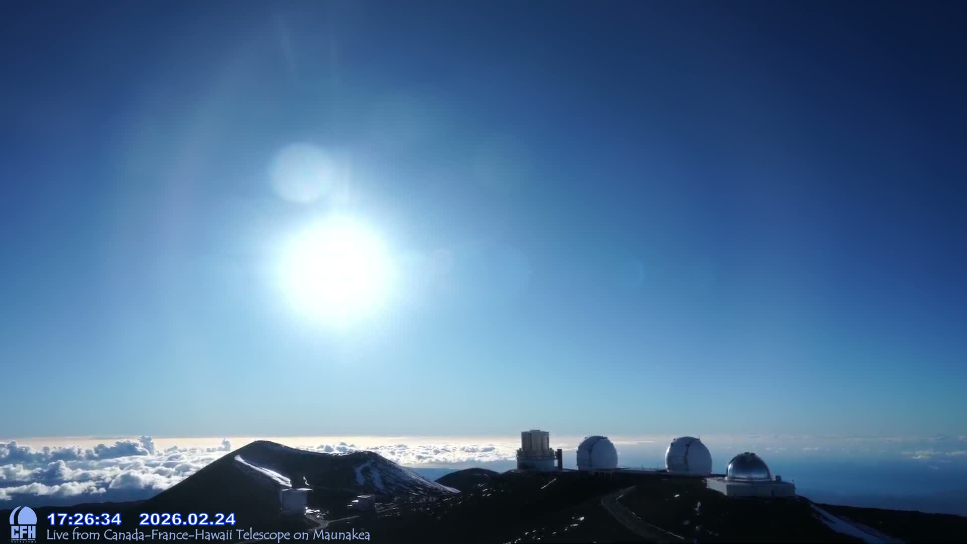 Hawaii , Mauna Kea Volcano & Observatories Center  towards West Live Cam - Mauna Kea Access Road, Hilo, Big Island, Hawaii, USA