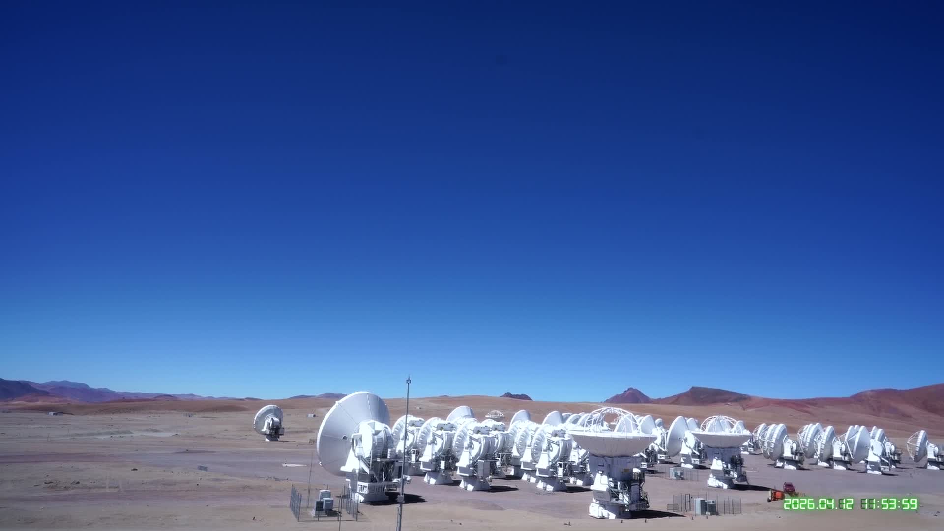 Atacama Desert & Atacama Large Millimeter/Submillimeter Array International Radio Telescope Observatory  (ALMA) Live Cam - Pajonales, San Pedro de  Atacama, El Loa, Antofagasta, Chile,