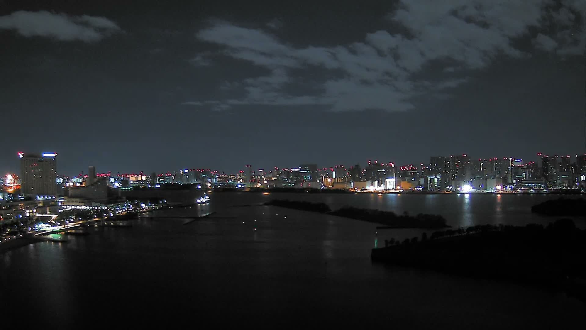 Tokyo, Odaiba Island /Tokyo Bay & Shinagawa View ( 東京、お台場アイランド／東京湾＆品川ビュー ) Live Cam - Daiba, Odaiba, Minato-ku, Tokyo, Kantō, Honshu, Japan