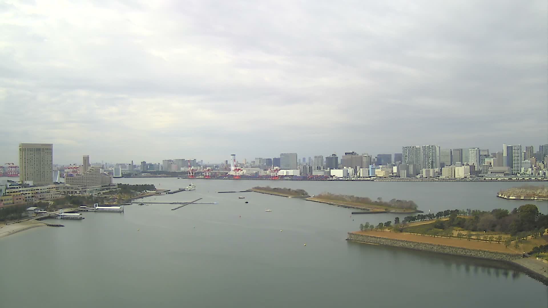 Tokyo, Odaiba Island /Tokyo Bay & Shinagawa View ( 東京、お台場アイランド／東京湾＆品川ビュー ) Live Cam - Daiba, Odaiba, Minato-ku, Tokyo, Kantō, Honshu, Japan