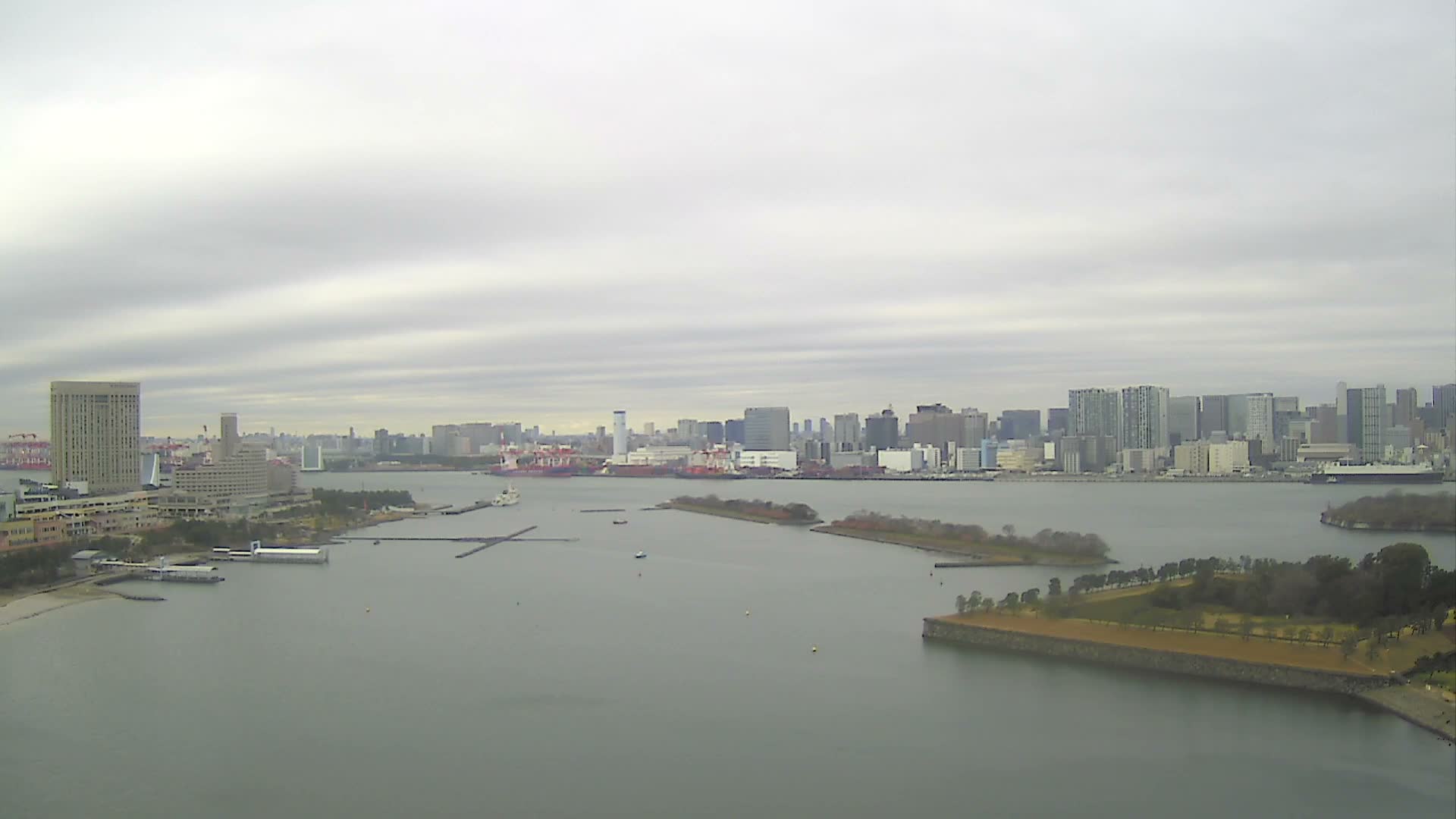 Tokyo, Odaiba Island /Tokyo Bay & Shinagawa View ( 東京、お台場アイランド／東京湾＆品川ビュー ) Live Cam - Daiba, Odaiba, Minato-ku, Tokyo, Kantō, Honshu, Japan