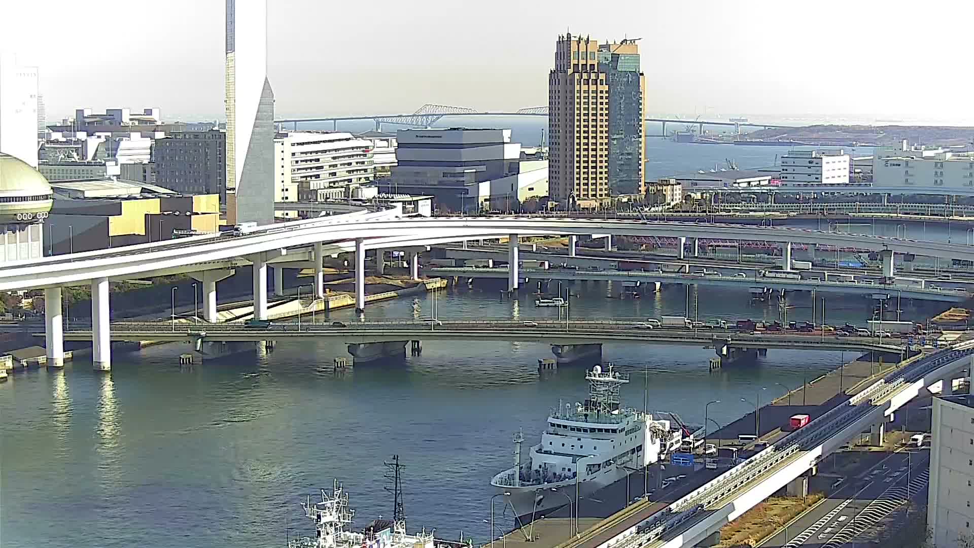 Tokyo, Ariake Island /Tokyo Bay & Tokyo Gate Bridge View ( 東京・有明島・東京湾・東京ゲートブリッジ ) Live Cam - Daiba, Odaiba, Minato-ku, Tokyo, Kantō, Honshu, Japan