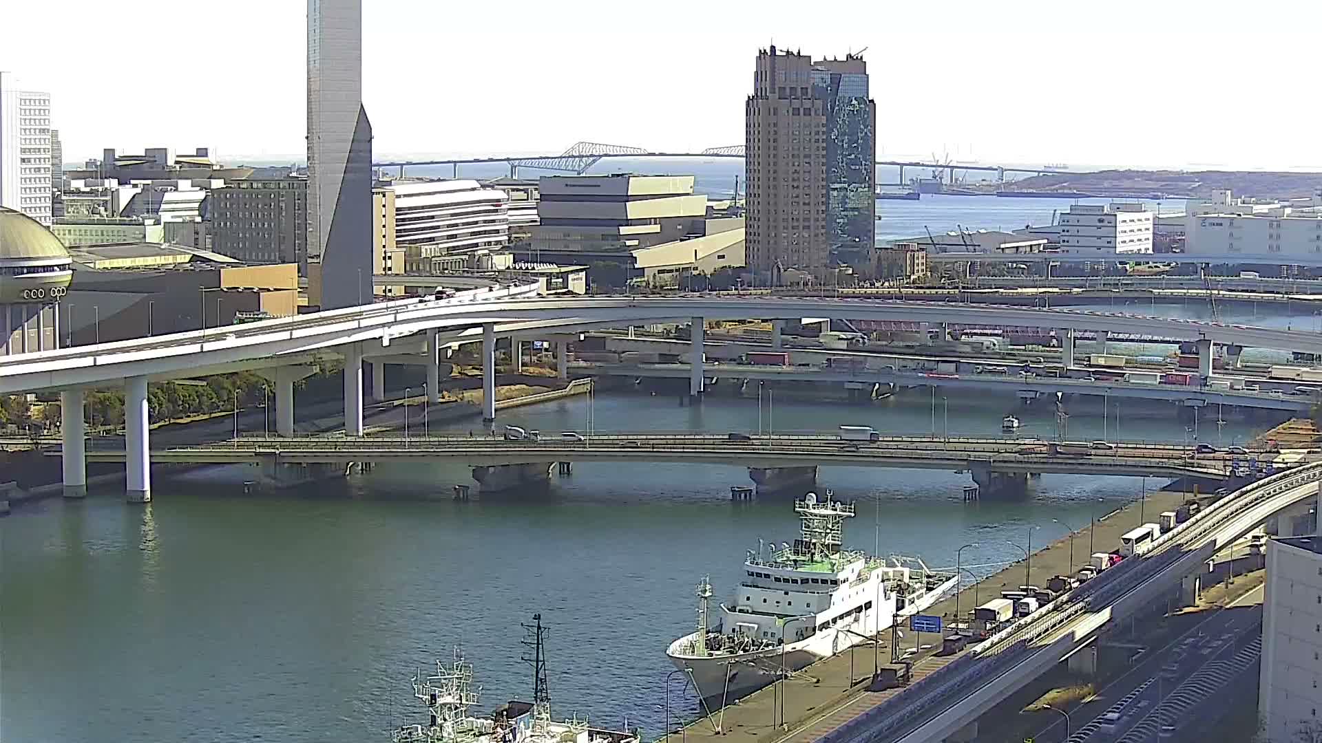 Tokyo, Ariake Island /Tokyo Bay & Tokyo Gate Bridge View ( 東京・有明島・東京湾・東京ゲートブリッジ ) Live Cam - Daiba, Odaiba, Minato-ku, Tokyo, Kantō, Honshu, Japan