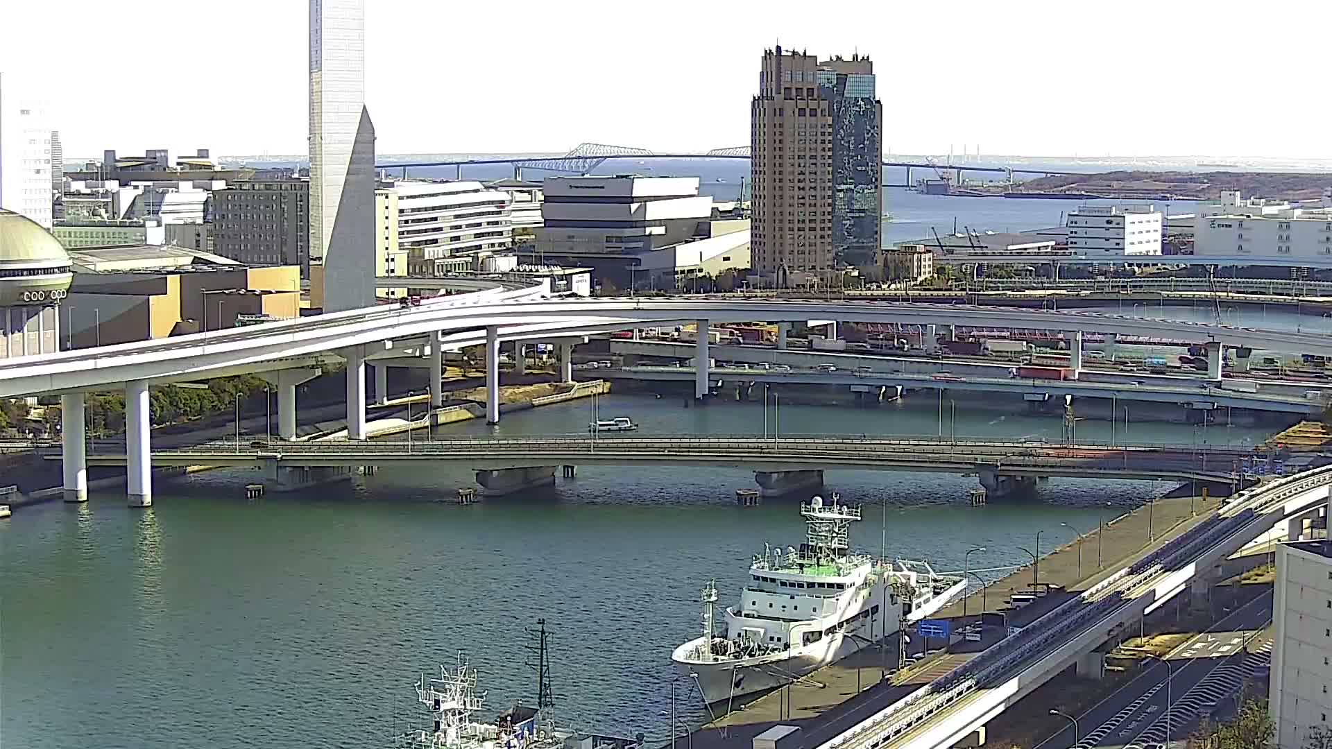 Tokyo, Ariake Island /Tokyo Bay & Tokyo Gate Bridge View ( 東京・有明島・東京湾・東京ゲートブリッジ ) Live Cam - Daiba, Odaiba, Minato-ku, Tokyo, Kantō, Honshu, Japan
